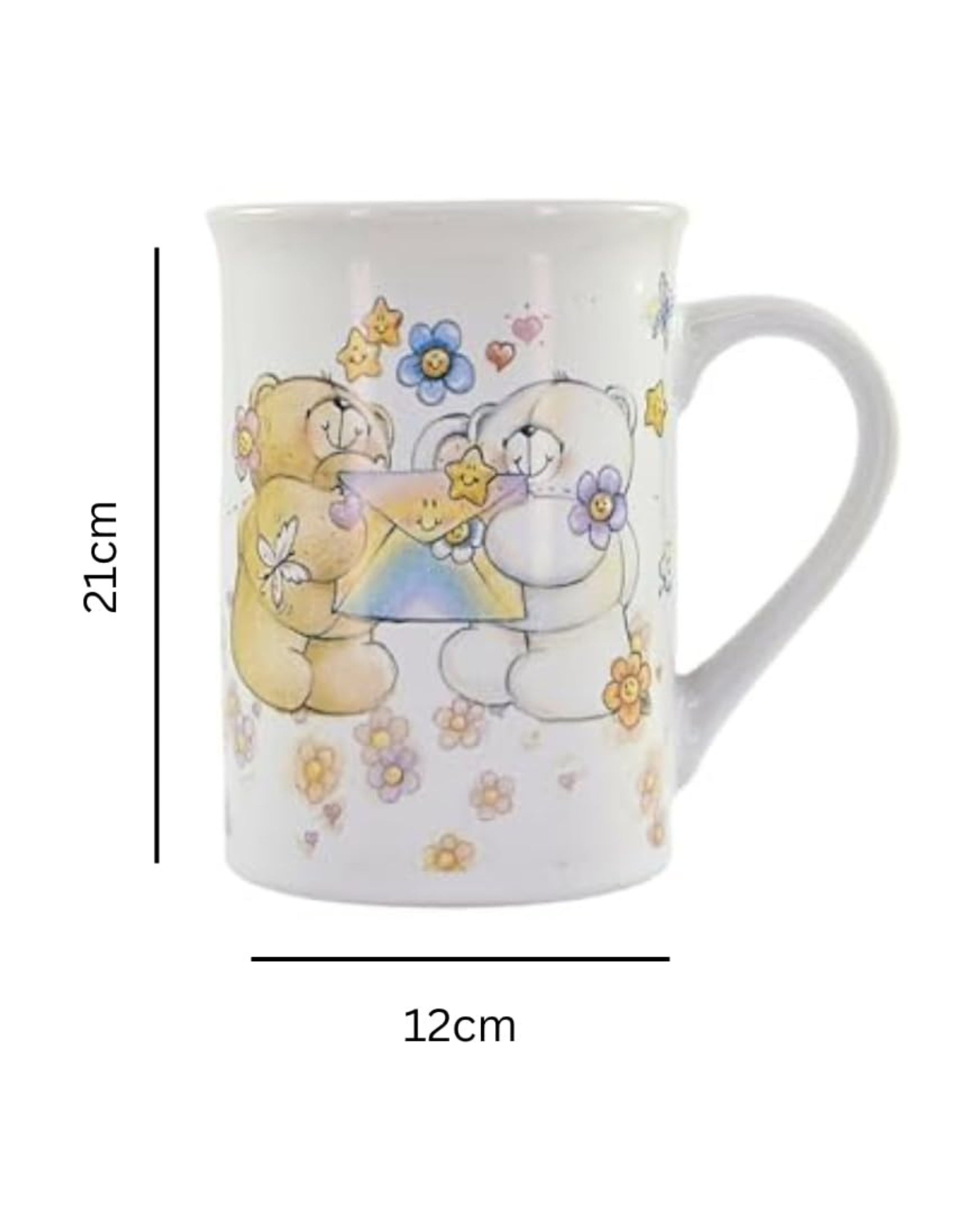 Premsons® Teddy Bear Print Ceramic Coffee Mug – 300ml Cute Brown & White Mug for Daily Use at Home & Office | Stylish Gift for All Occasions