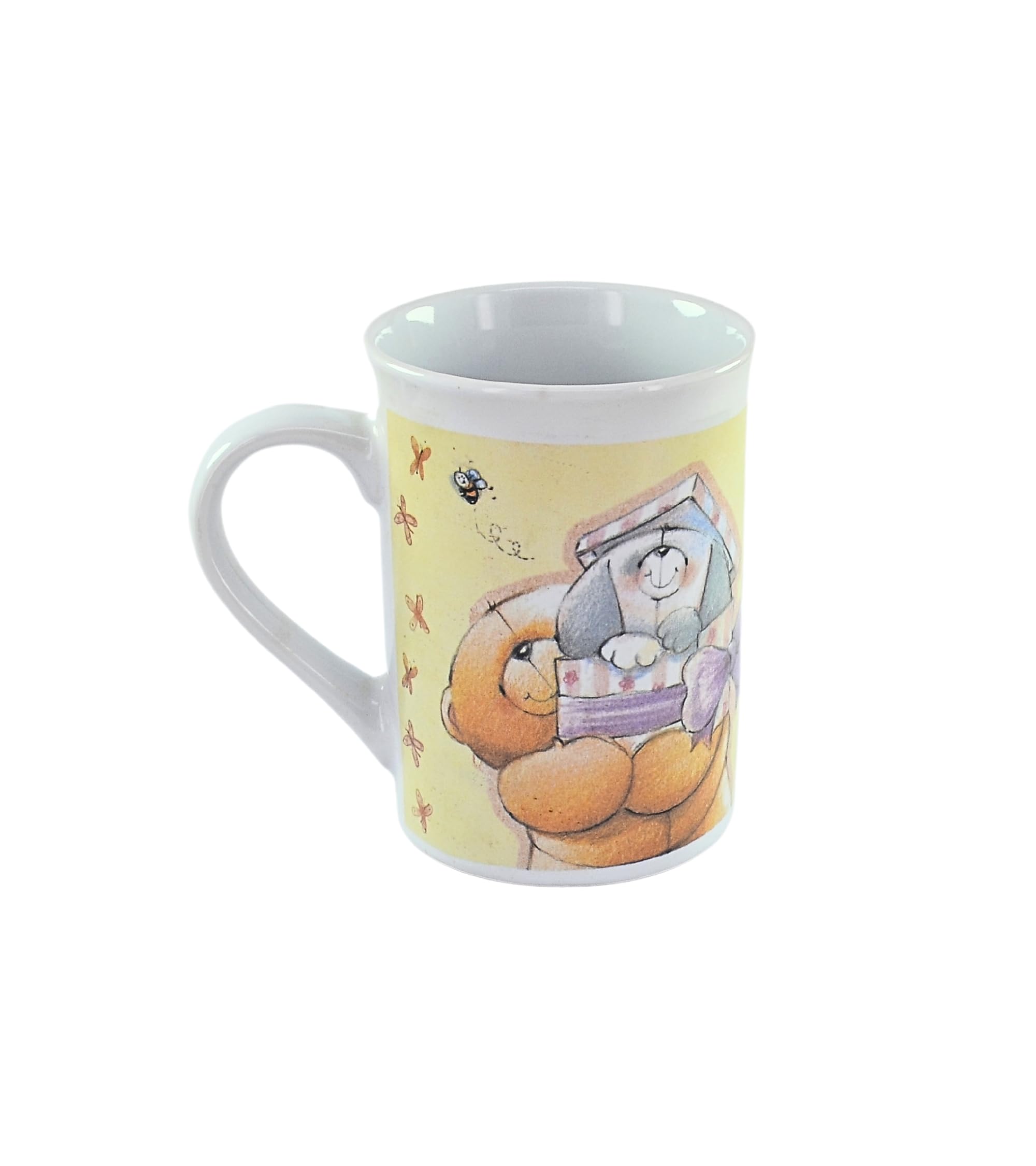 Premsons® Teddy Bear Print Ceramic Coffee Mug – 300ml Cute Brown & White Mug for Daily Use at Home & Office | Stylish Gift for All Occasions