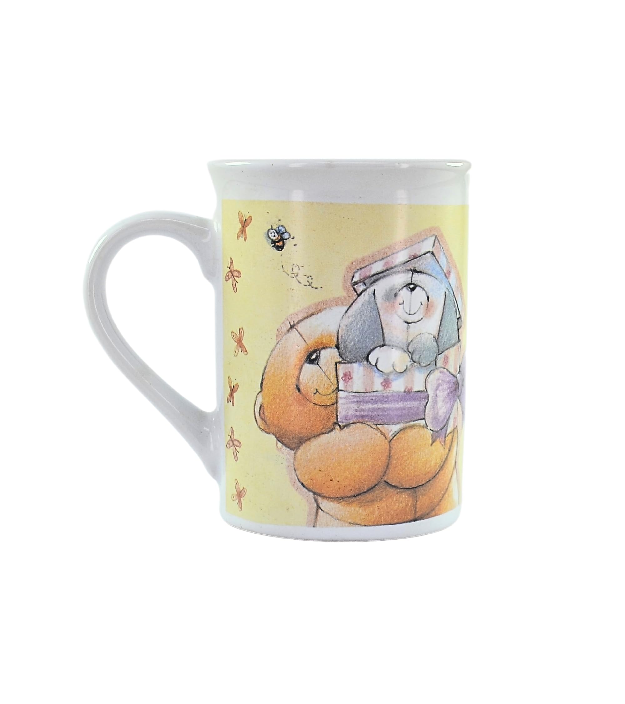 Premsons® Teddy Bear Print Ceramic Coffee Mug – 300ml Cute Brown & White Mug for Daily Use at Home & Office | Stylish Gift for All Occasions
