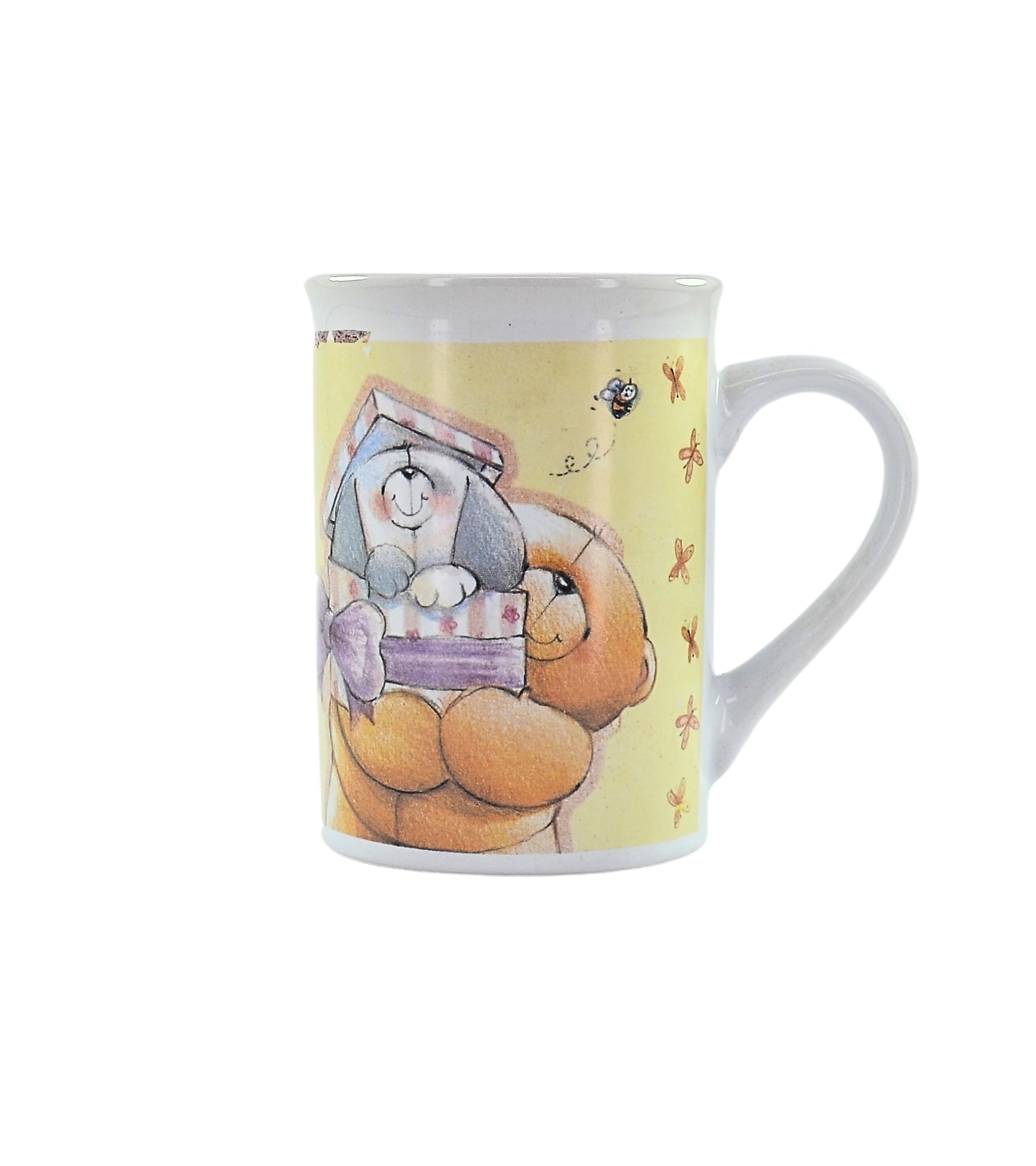 Premsons® Teddy Bear Print Ceramic Coffee Mug – 300ml Cute Brown & White Mug for Daily Use at Home & Office | Stylish Gift for All Occasions