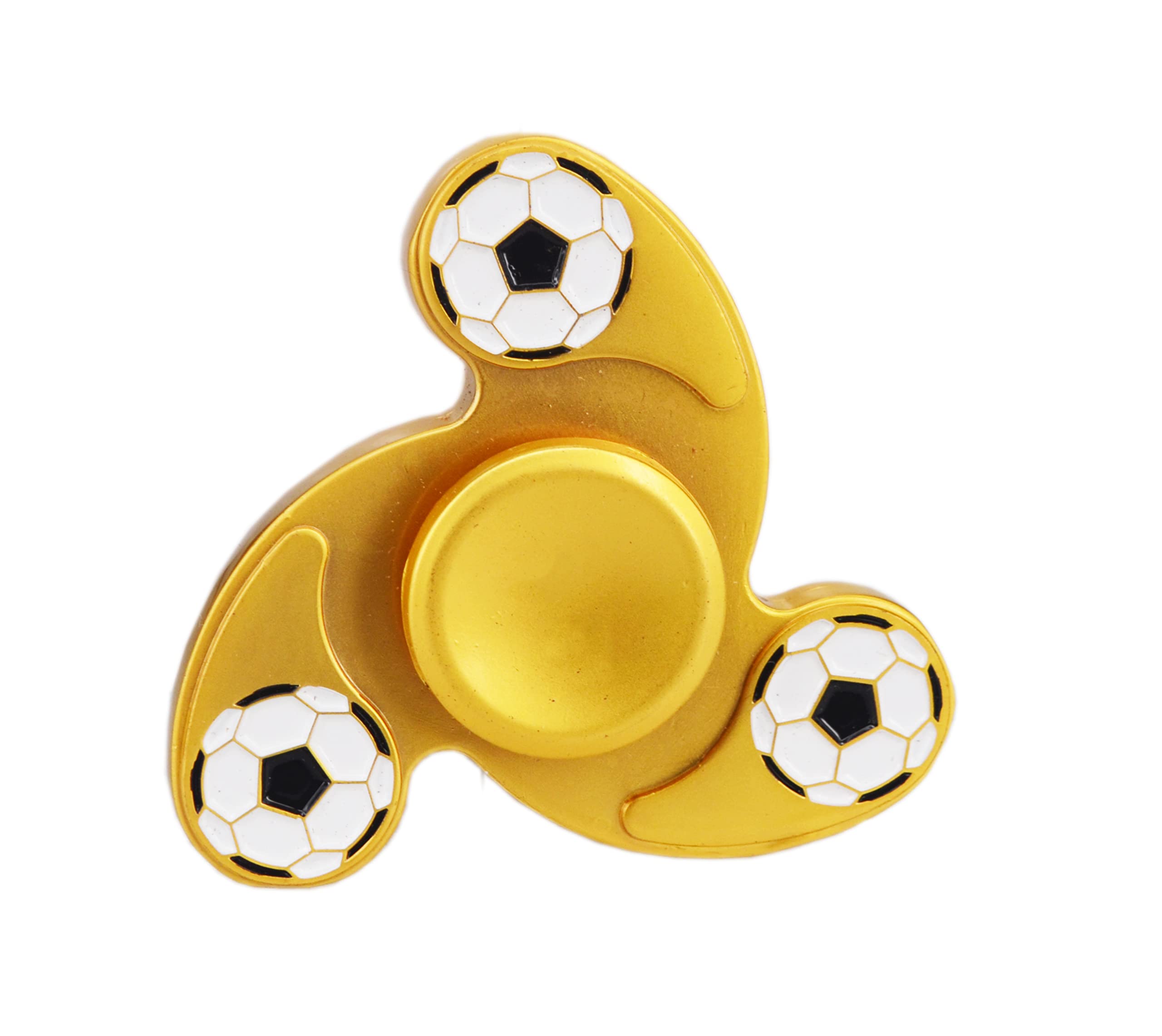 Premsons® Hand Spinner Desk Toy - High Speed Smooth Finger Spin Sensory Fidget Stress Relief Game Play for Kids & Adults - Birthday Party Gift - Metal - Gold Football
