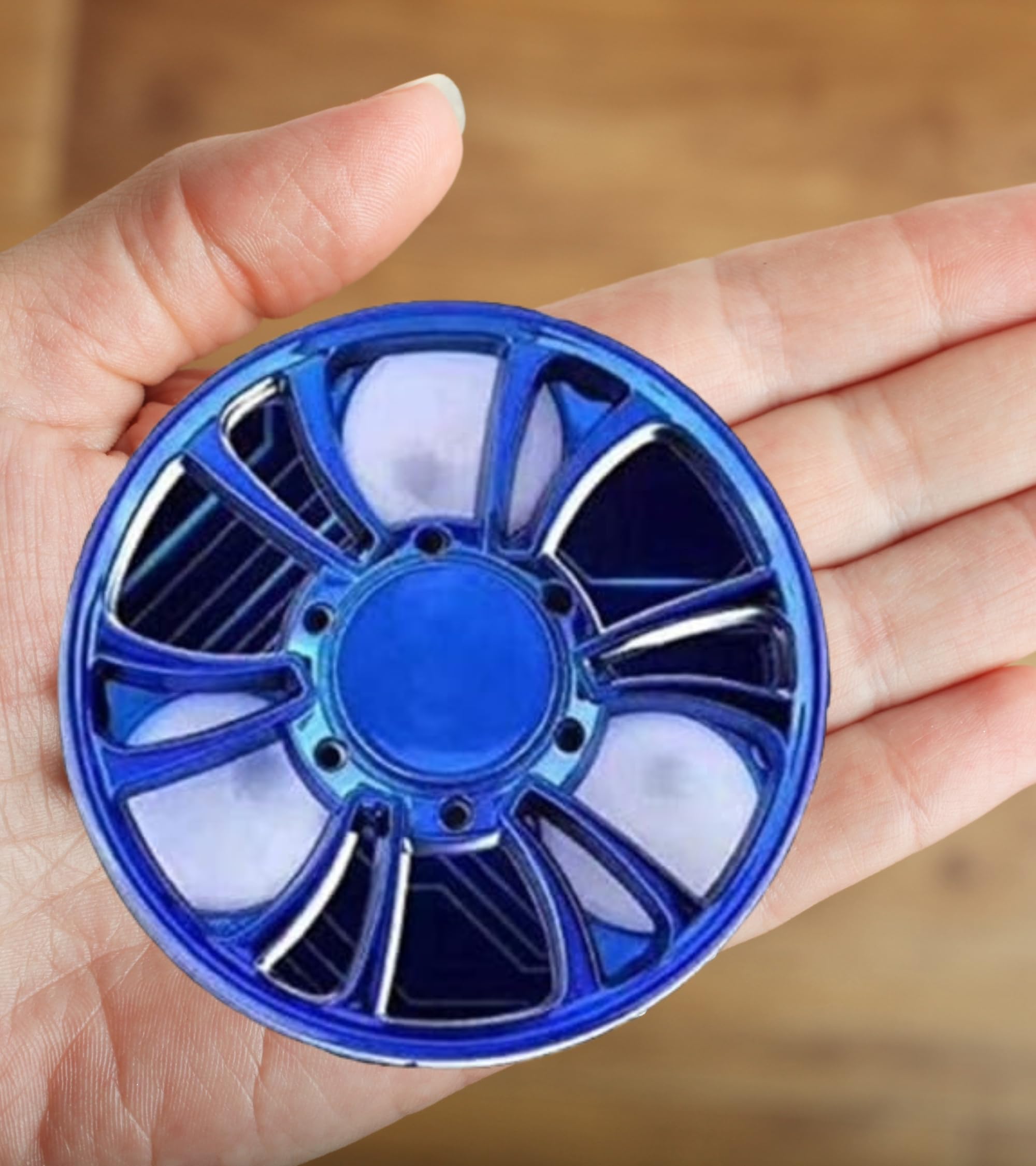 Premsons® Hand Spinner Desk Toy - High Speed Smooth Finger Spin Sensory Fidget Stress Relief Game Play for Kids & Adults - Birthday Party Gift - Plastic - Blue Fan
