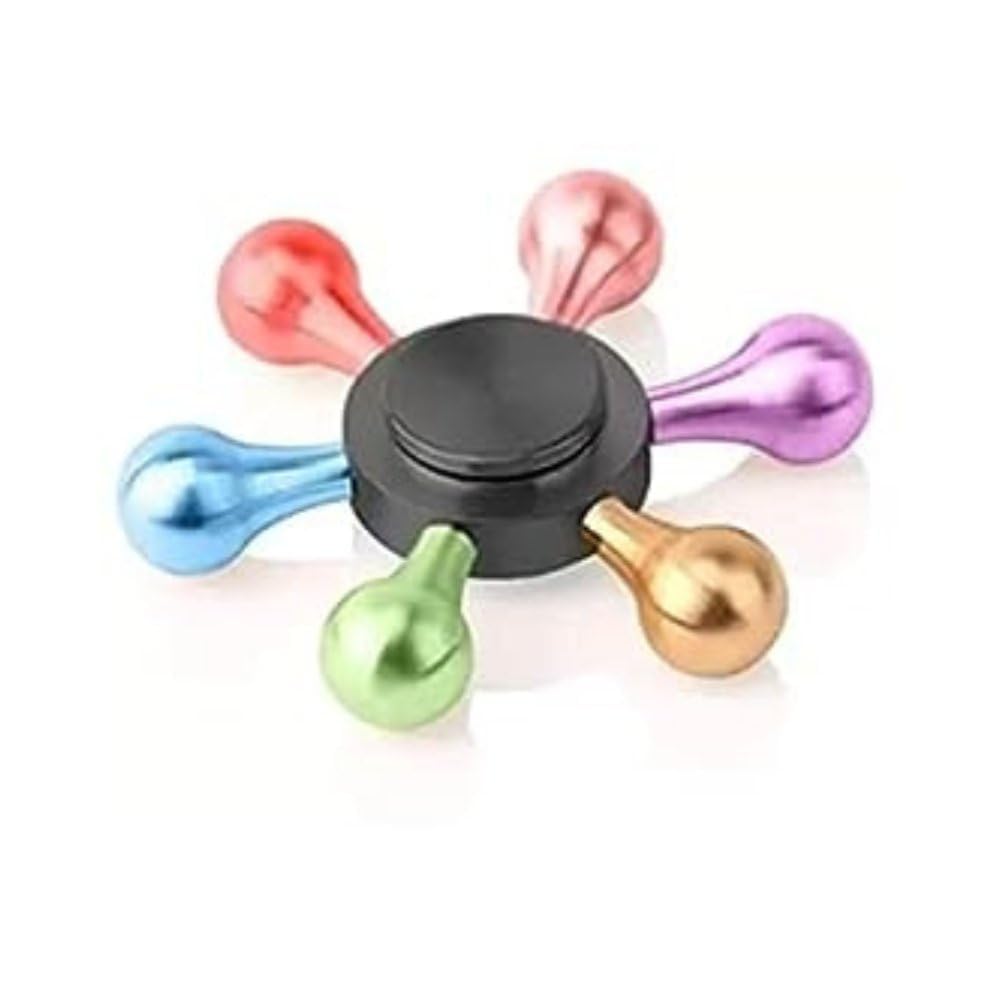 Premsons® Hand Spinner Desk Toy - High Speed Smooth Finger Spin Sensory Fidget Stress Relief Game Play for Kids & Adults - Birthday Party Gift - Metal - Black + Multicolour Wings