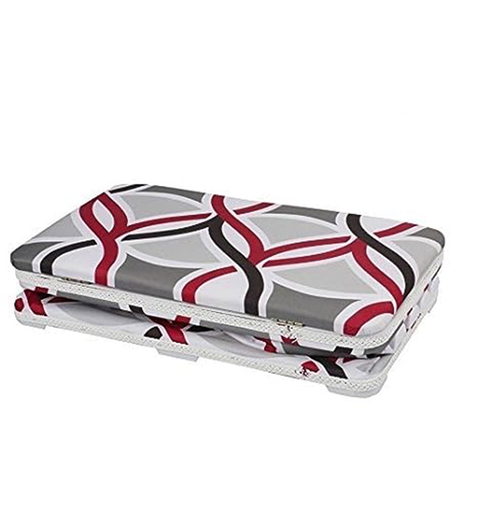 Premsons® Foldable Fabric Laundry Basket – Durable Storage Hamper for Clothes, Toys & More – Lattice Design in Grey & Red