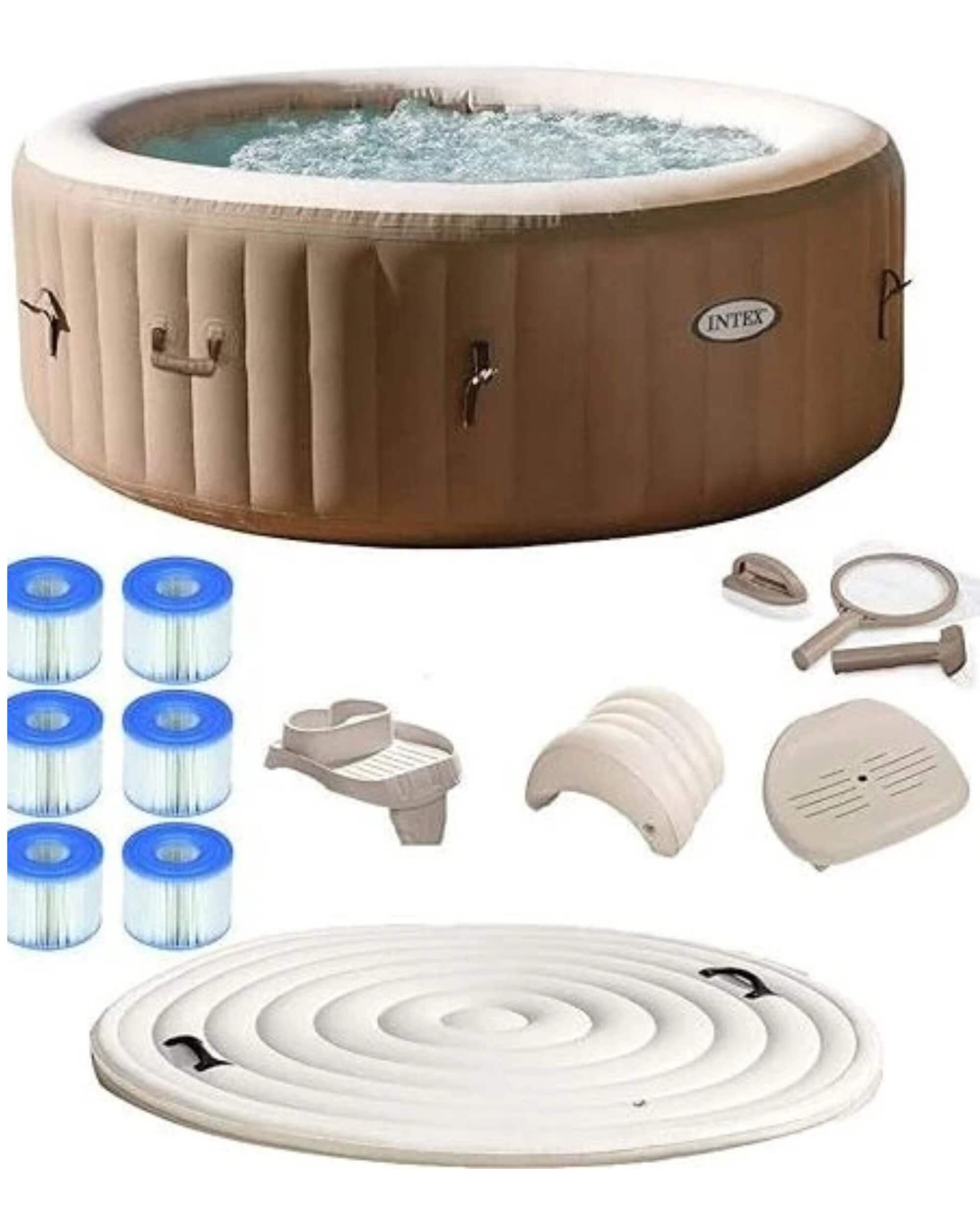 Premsons® Inflatable Jacuzzi 6-Person Bubble Massage Hot Tub: Spacious & Family-Friendly - Ideal for Kids and Adults