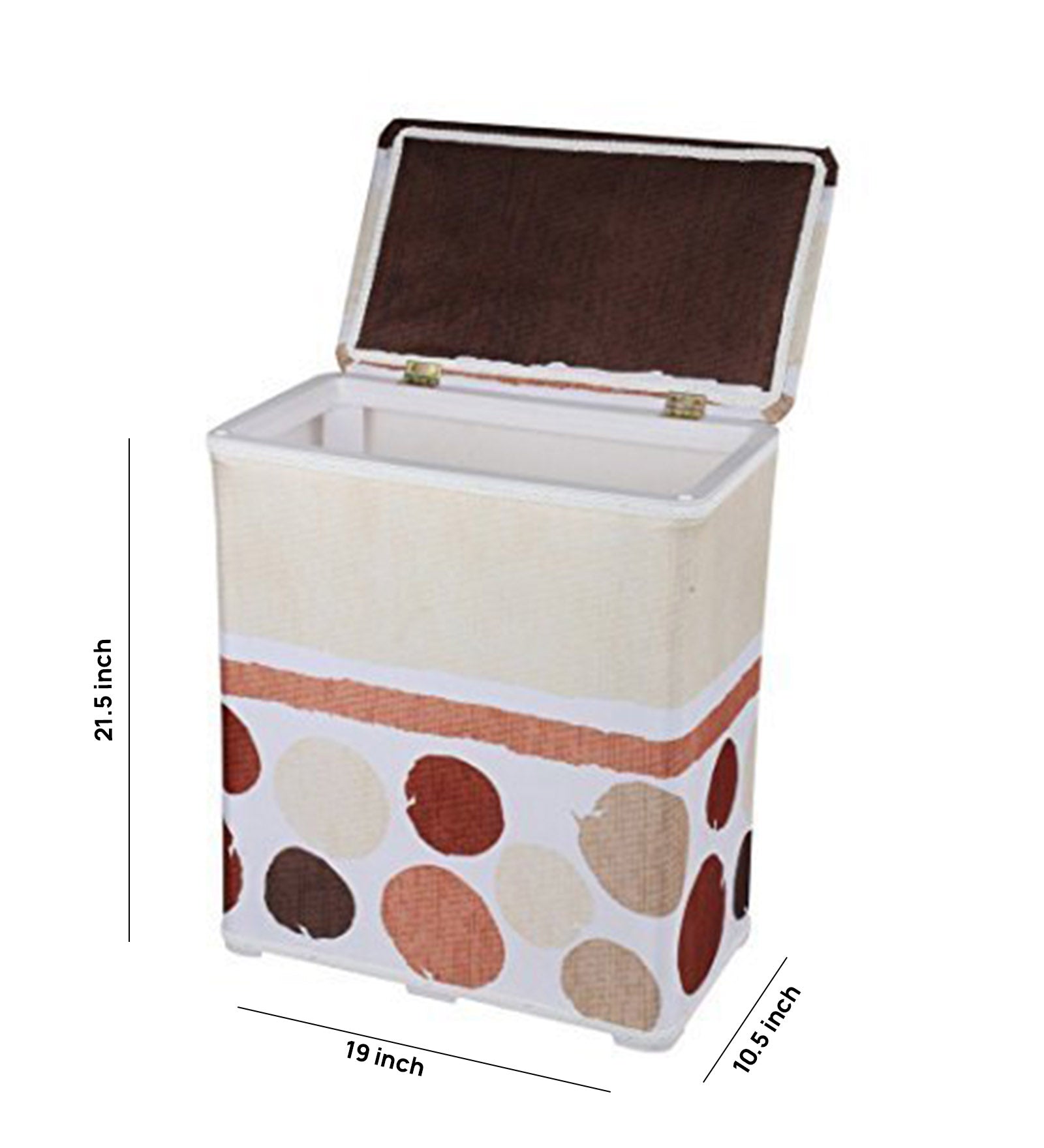 Premsons® Foldable Fabric Laundry Basket – Durable Storage Hamper for Clothes, Toys & More –  Spots Design in Beige & Brown