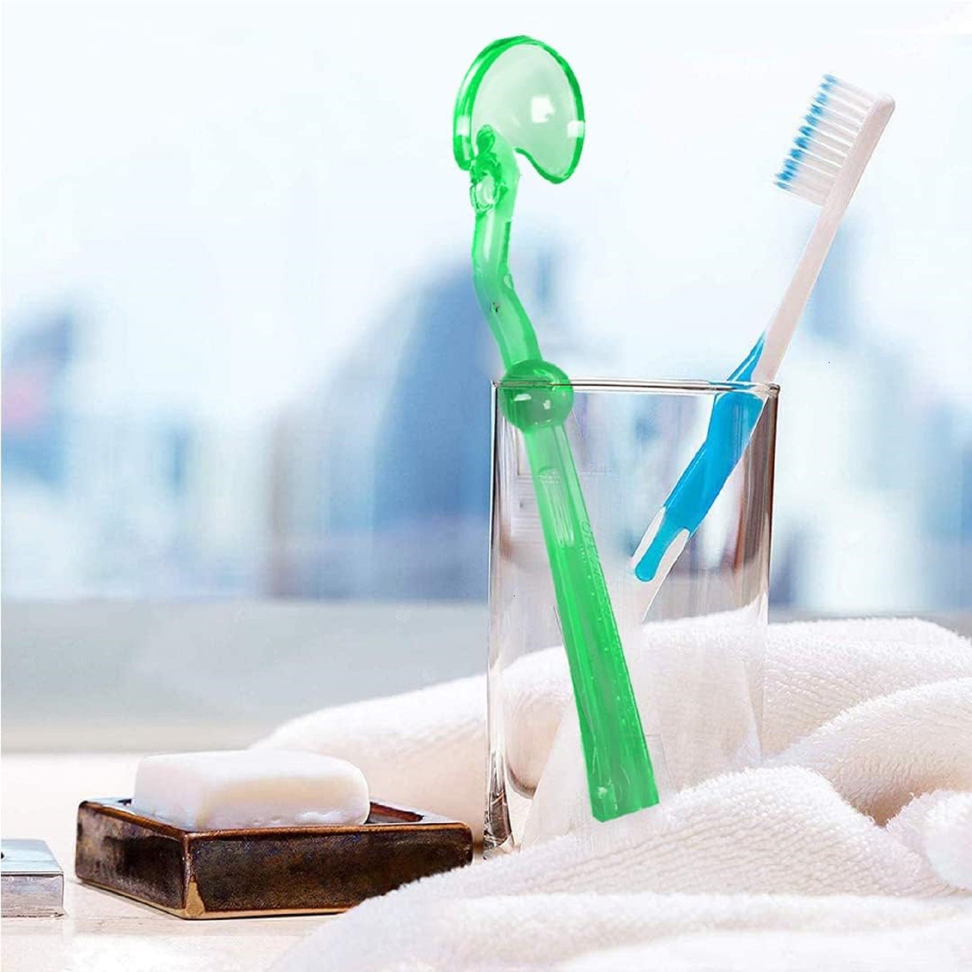 Premsons® Tongue Scraper for Kids & Adults - Concave Tongue Cleaner for Dental Oral Hygiene - Natural Fresh Breath Natural Mouth Detoxification - Reduces Bad Breath Odour