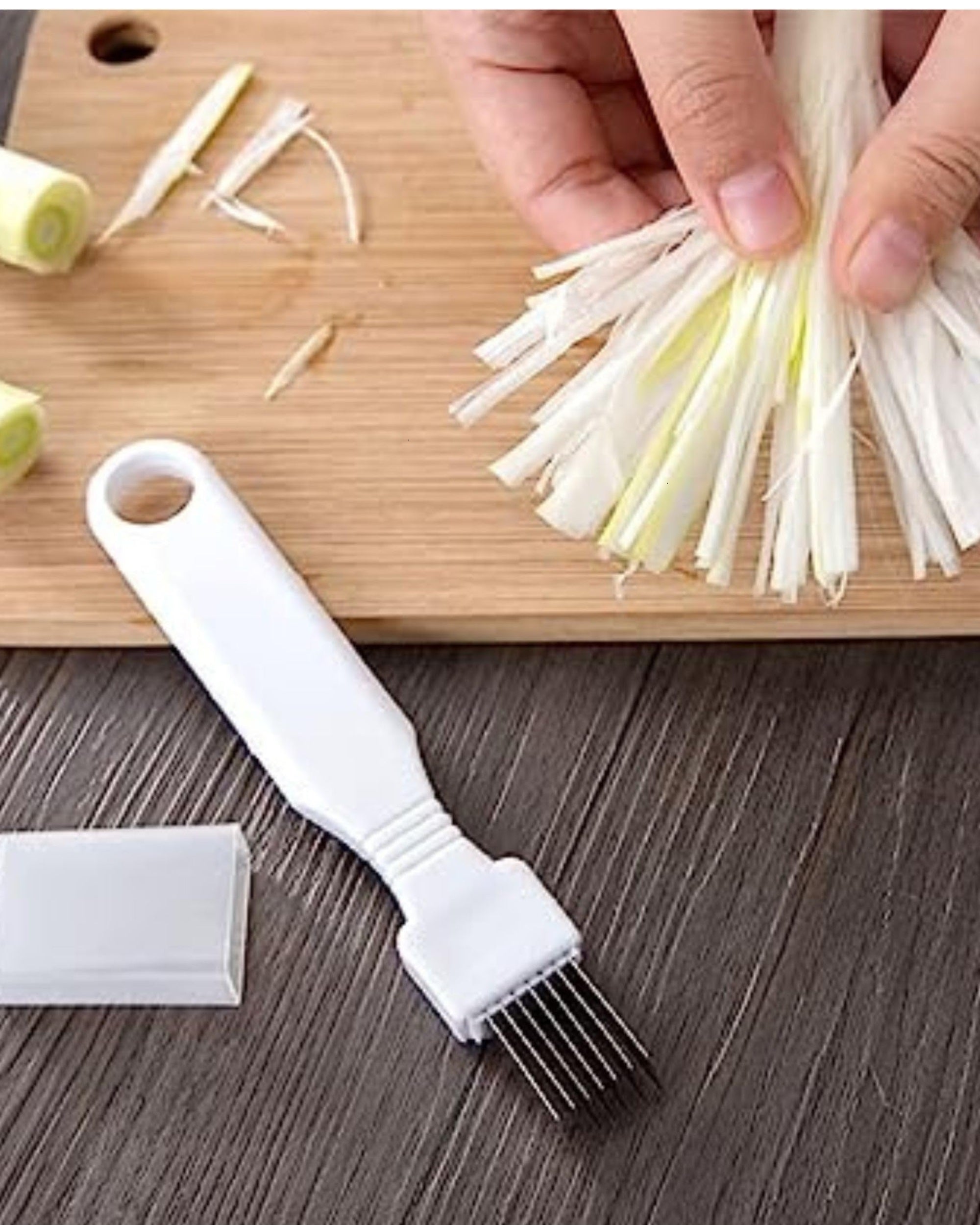 Premsons® Onion Cutter – Stainless Steel Spring Shredder & Cutter Tool for Vegetables | Multipurpose Kitchen Gadget for Quick & Easy Chopping – White