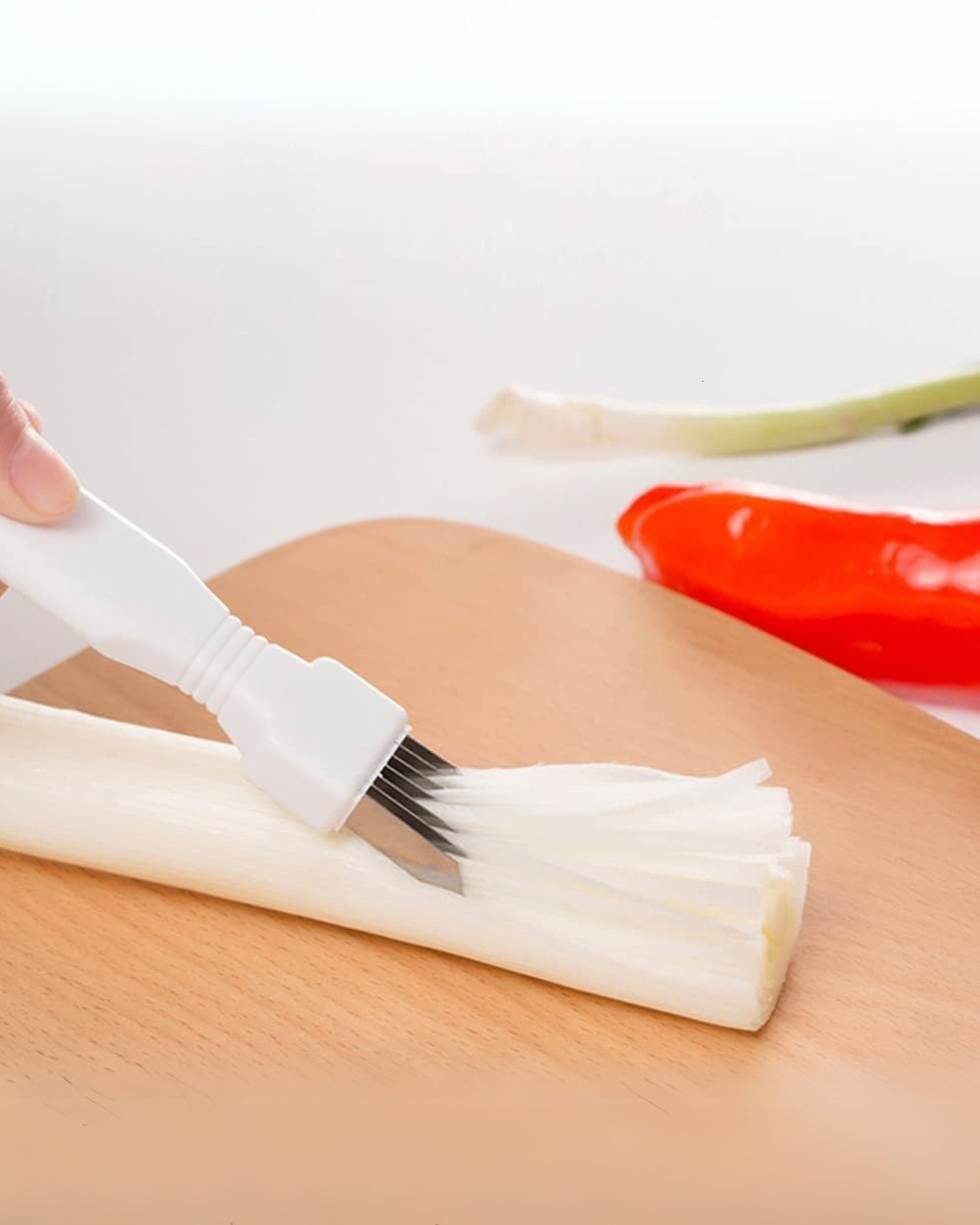 Premsons® Onion Cutter – Stainless Steel Spring Shredder & Cutter Tool for Vegetables | Multipurpose Kitchen Gadget for Quick & Easy Chopping – White