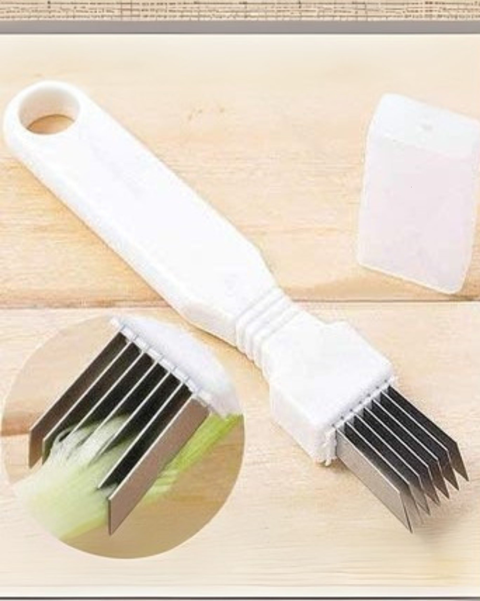 Premsons® Onion Cutter – Stainless Steel Spring Shredder & Cutter Tool for Vegetables | Multipurpose Kitchen Gadget for Quick & Easy Chopping – White