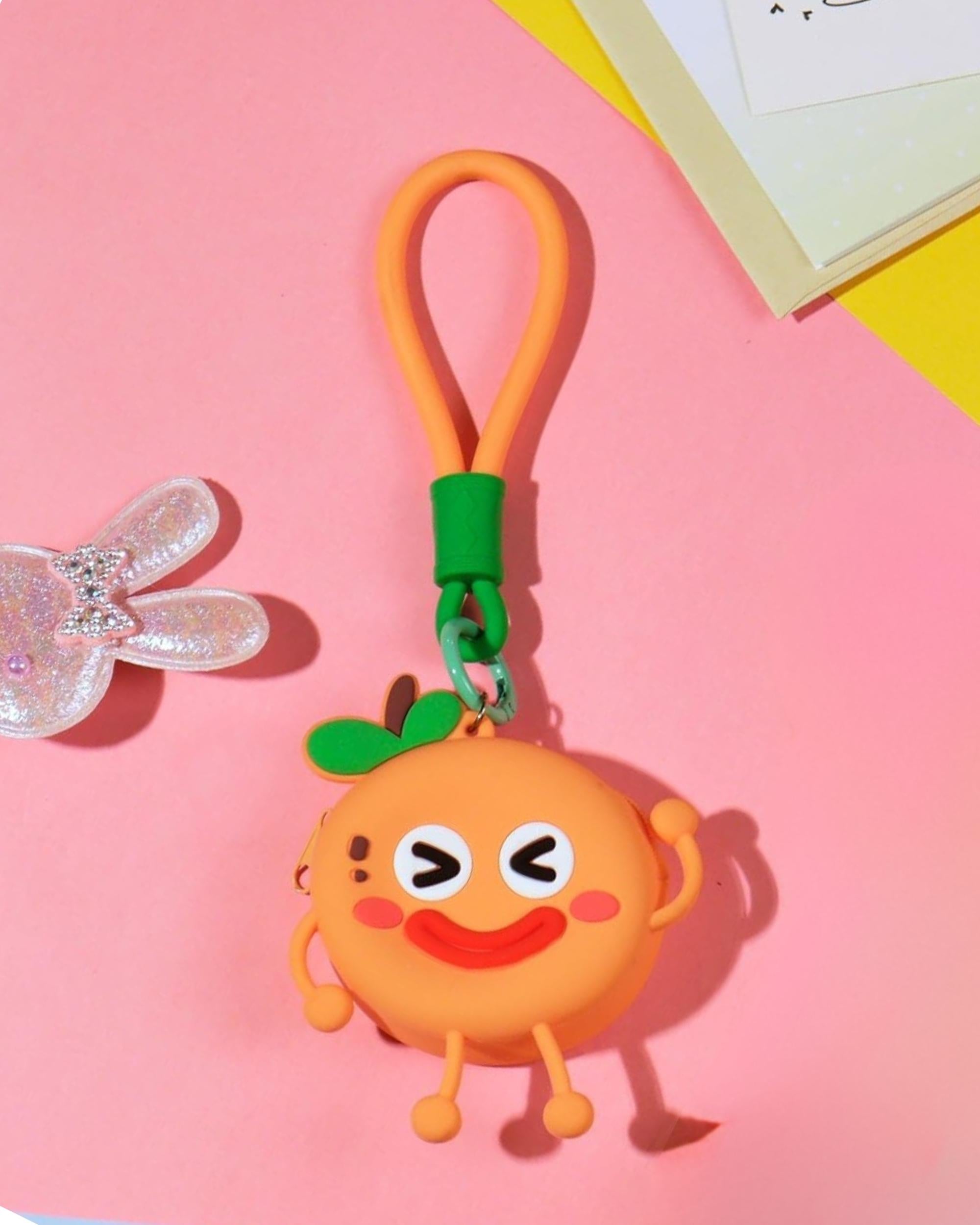 Premsons® Adorable Silicone Coin Purse with Keychain – Sensory Wristlet Pouch for Kids & Adults – Fun & Practical Gift Idea