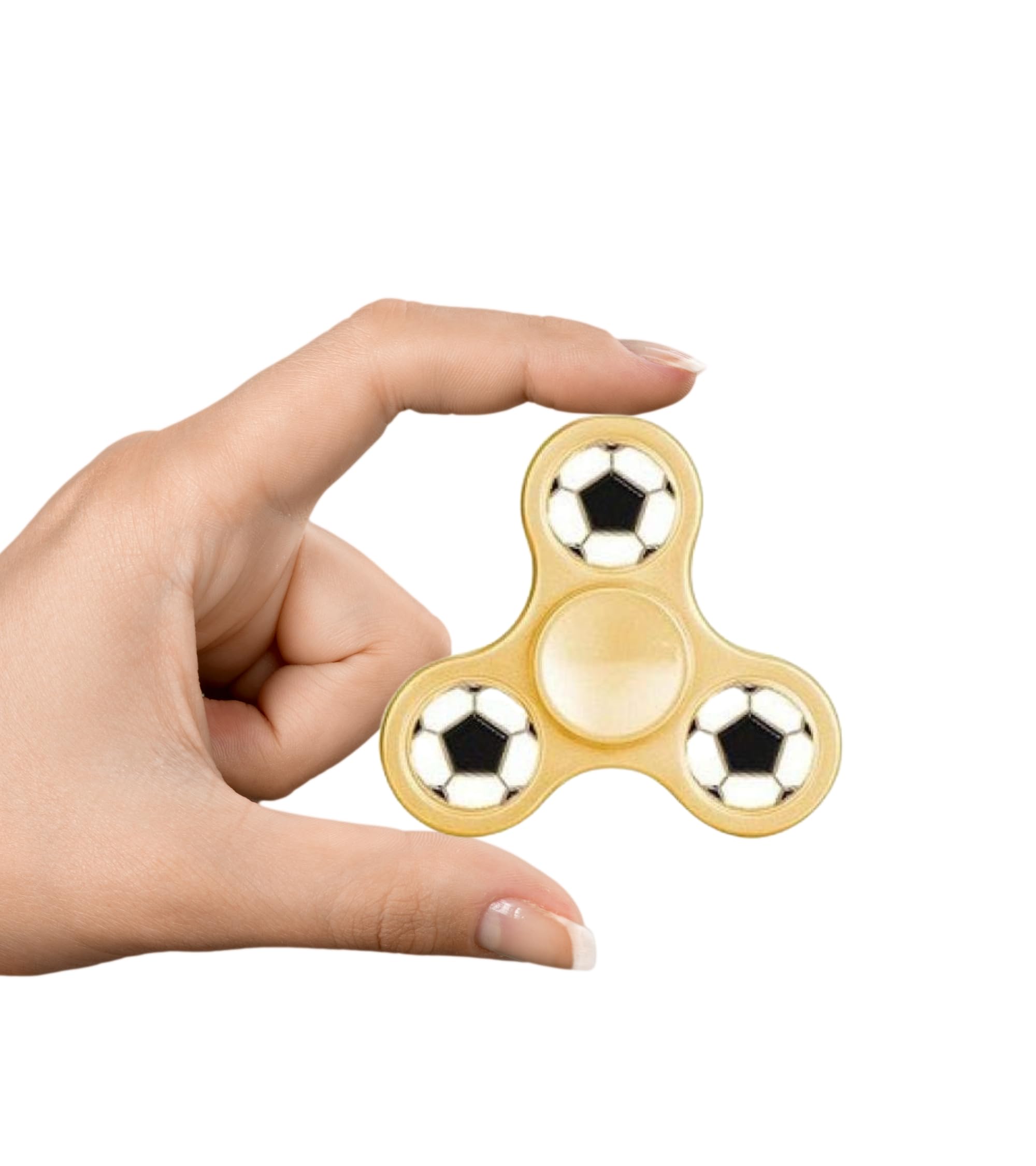 Premsons® Hand Spinner Desk Toy - High Speed Smooth Finger Spin Sensory Fidget Stress Relief Game Play for Kids & Adults - Birthday Party Gift - Metal - Gold Football Classic
