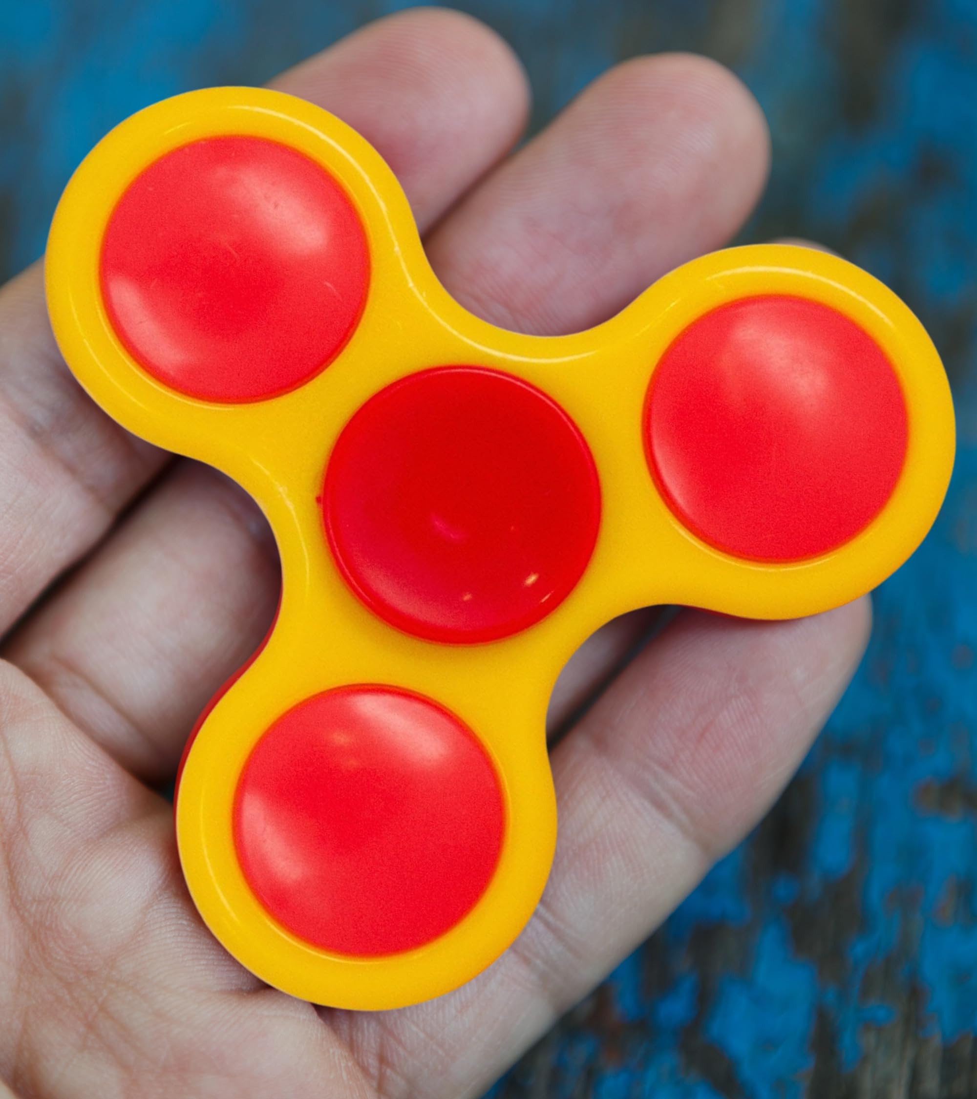 Premsons® Hand Spinner Desk Toy - High Speed Smooth Finger Spin Sensory Fidget Stress Relief Game Play for Kids & Adults - Birthday Party Gift - Plastic - Yellow with Orange Bearing
