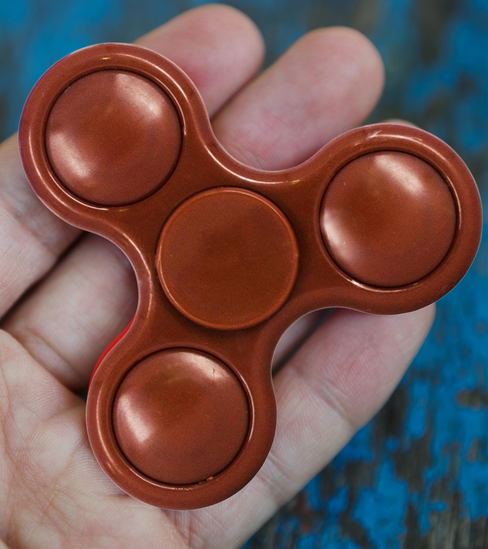 Premsons® Hand Spinner Desk Toy - High Speed Smooth Finger Spin Sensory Fidget Stress Relief Game Play for Kids & Adults - Birthday Party Gift - Plastic - Brown