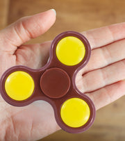 Premsons® Hand Spinner Desk Toy - High Speed Smooth Finger Spin Sensory Fidget Stress Relief Game Play for Kids & Adults - Birthday Party Gift - Plastic - Brown with Yellow Bearing