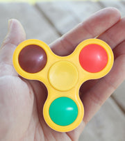 Premsons® Hand Spinner Desk Toy - High Speed Smooth Finger Spin Sensory Fidget Stress Relief Game Play for Kids & Adults - Birthday Party Gift - Plastic - Yellow with Multicolor Bearing