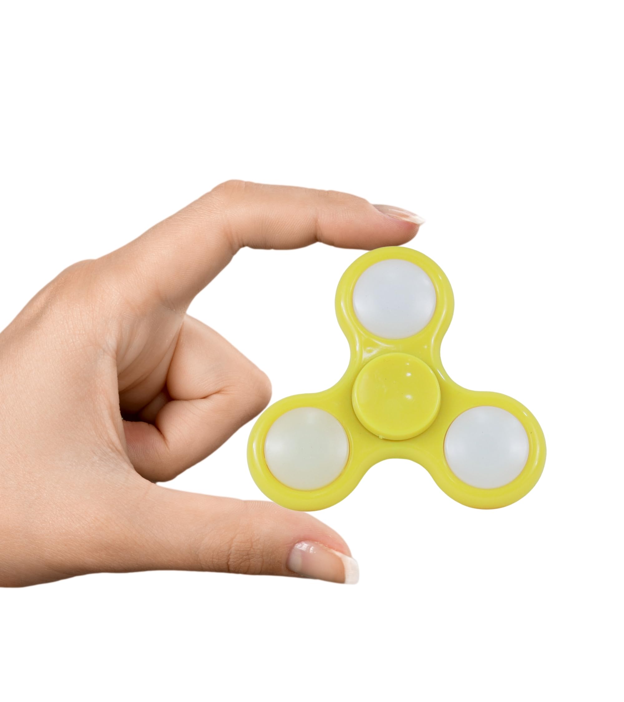 Premsons® Hand Spinner Desk Toy - High Speed Smooth Finger Spin Sensory Fidget Stress Relief Game Play for Kids & Adults - Birthday Party Gift - Plastic - Yellow with  White Bearing