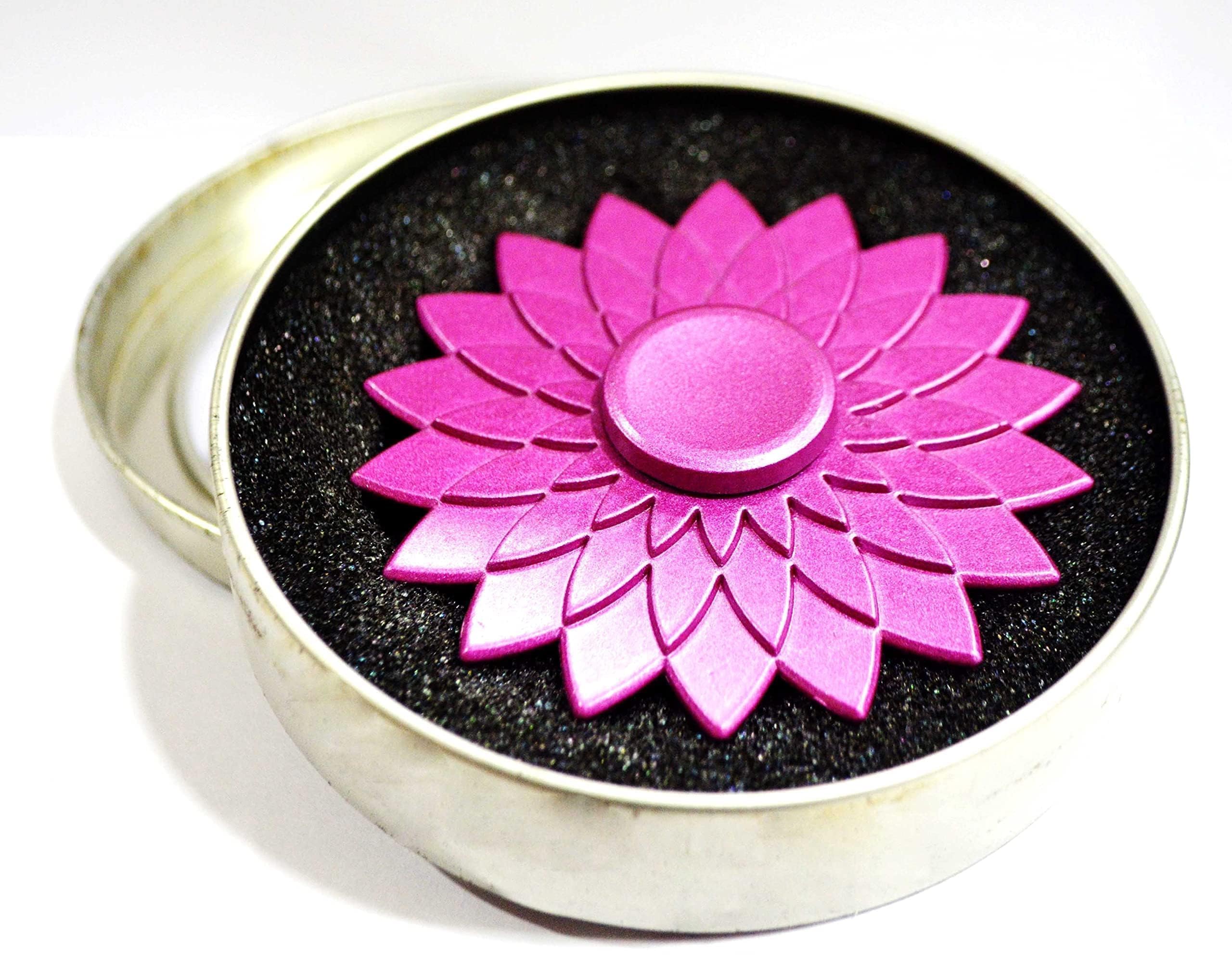 Premsons® Hand Spinner Desk Toy - High Speed Smooth Finger Spin Sensory Fidget Stress Relief Game Play for Kids & Adults - Birthday Party Gift - Metal - (Purple Lotus)