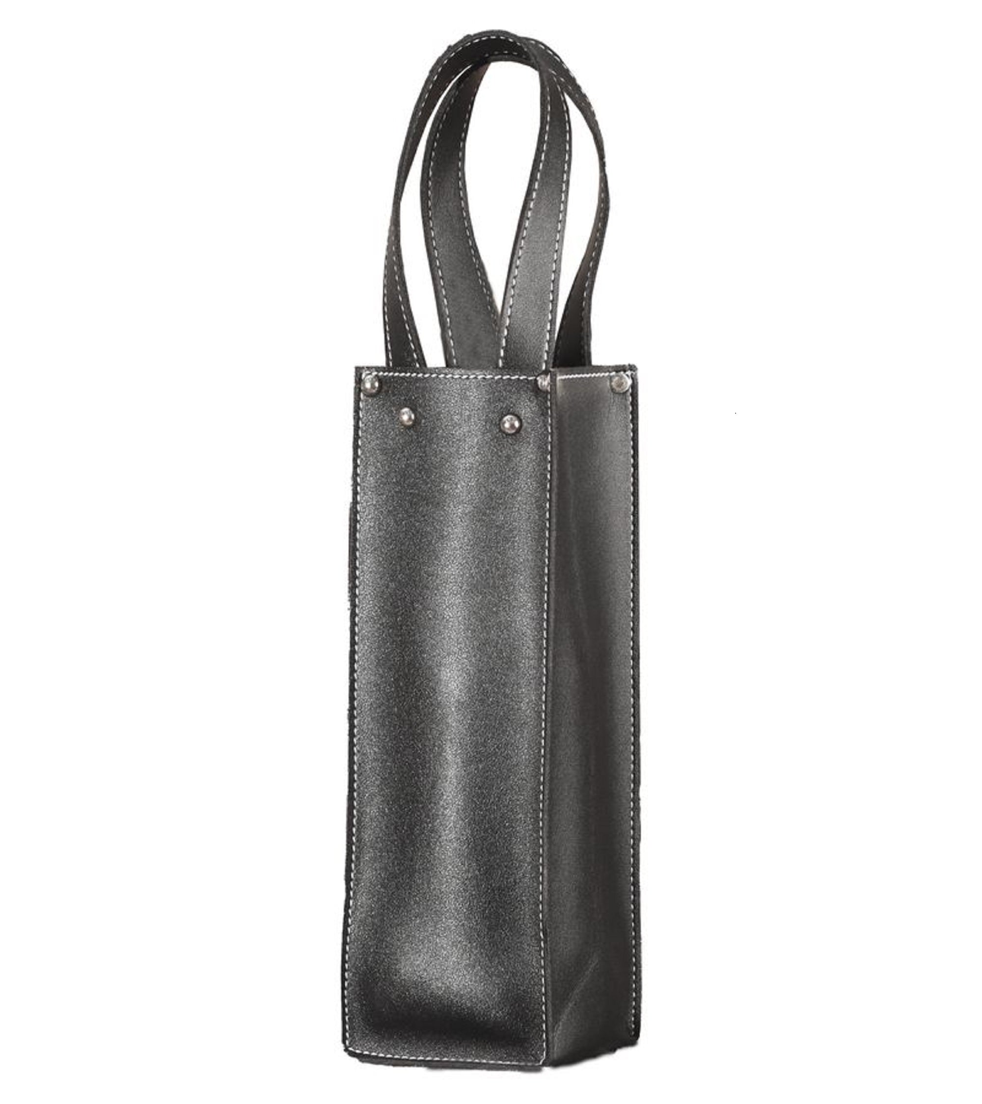 Premsons® Faux Leather Wine Bottle Bag - Single & Double Compartment Leatherette Storage Holder