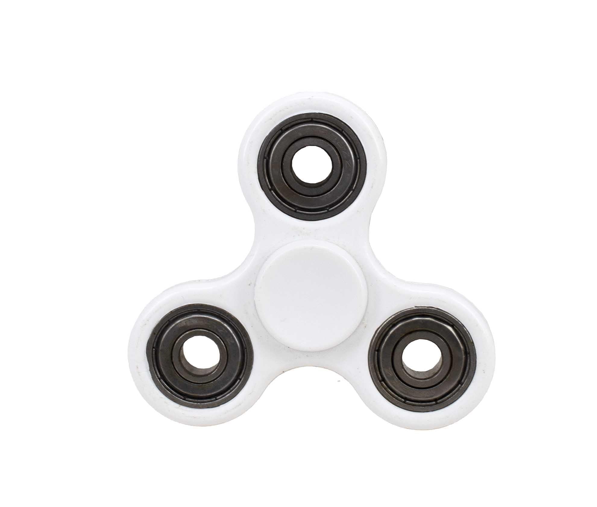 Premsons® Hand Spinner Desk Toy - High Speed Smooth Finger Spin Sensory Fidget Stress Relief Game Play for Kids & Adults - Birthday Party Gift - Four Bearing - White with Silver Bearing