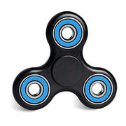 Premsons® Hand Spinner Desk Toy - High Speed Smooth Finger Spin Sensory Fidget Stress Relief Game Play for Kids & Adults - Birthday Party Gift - Four Bearing - Black + Blue Bearing