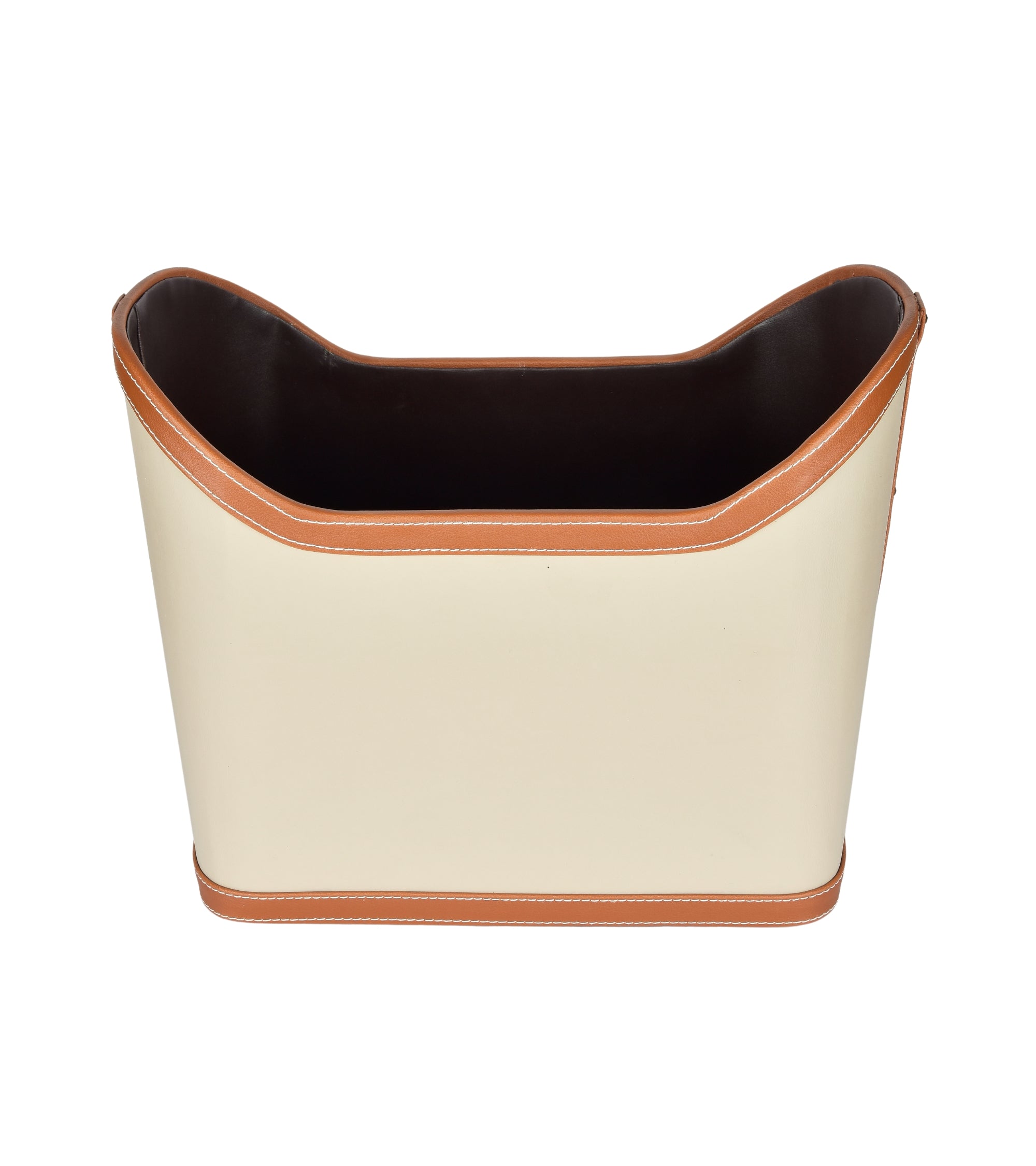 Premsons® Magazine Holder - Faux Leather Magazine Rack & Organizer for Home & Office - Leatherette Stand for Books, Magazines, Documents, & Files - Perfect for Study & Living Room - Beige + Orange