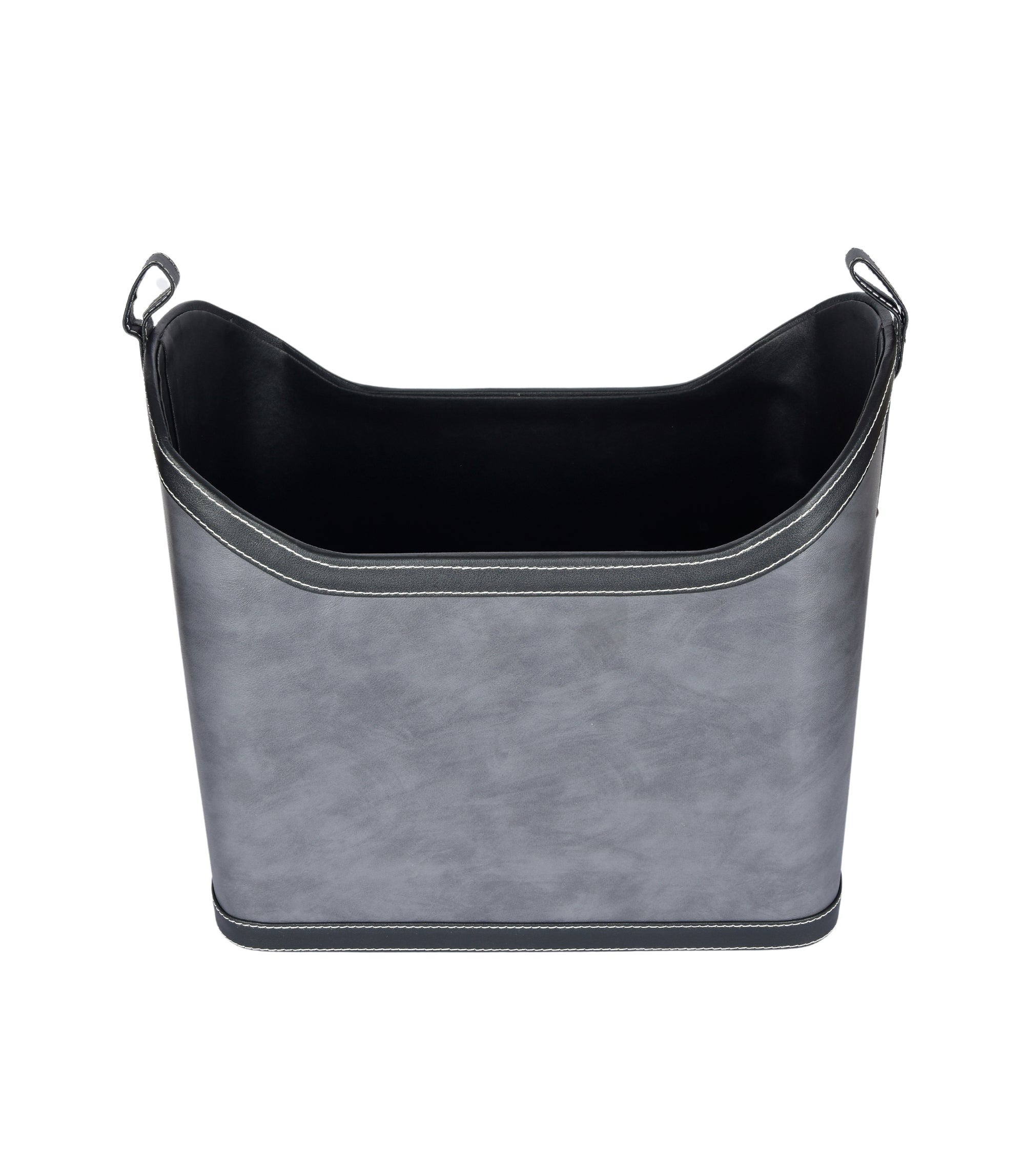 Premsons® Magazine Holder - Faux Leather Magazine Rack & Organizer for Home & Office - Leatherette Stand for Books, Magazines, Documents, & Files - Perfect for Study, & Living Room - Grey + Black