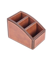 Premsons® Two Tone Remote Holder - Stylish Organizer - 3 Compartments - Curve - Dark Orange