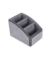 Premsons® Two Tone Remote Holder - Stylish Organizer - 3 Compartments - Curve - Grey