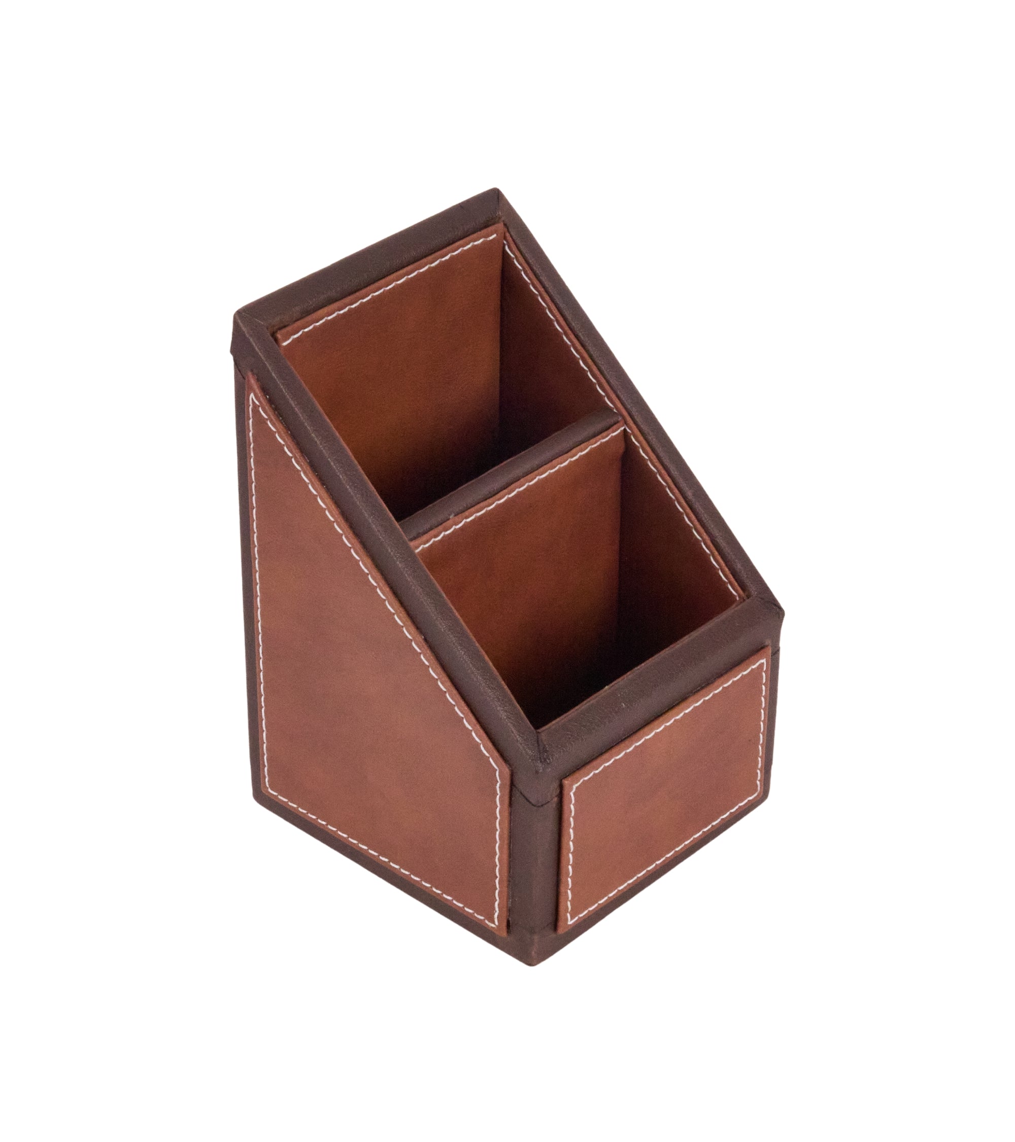 Premsons® Two Tone Remote Holder - Stylish Organizer - 2 Compartments - Dark Orange