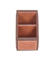 Two-tone remote holder with two compartments and stitched front pocket