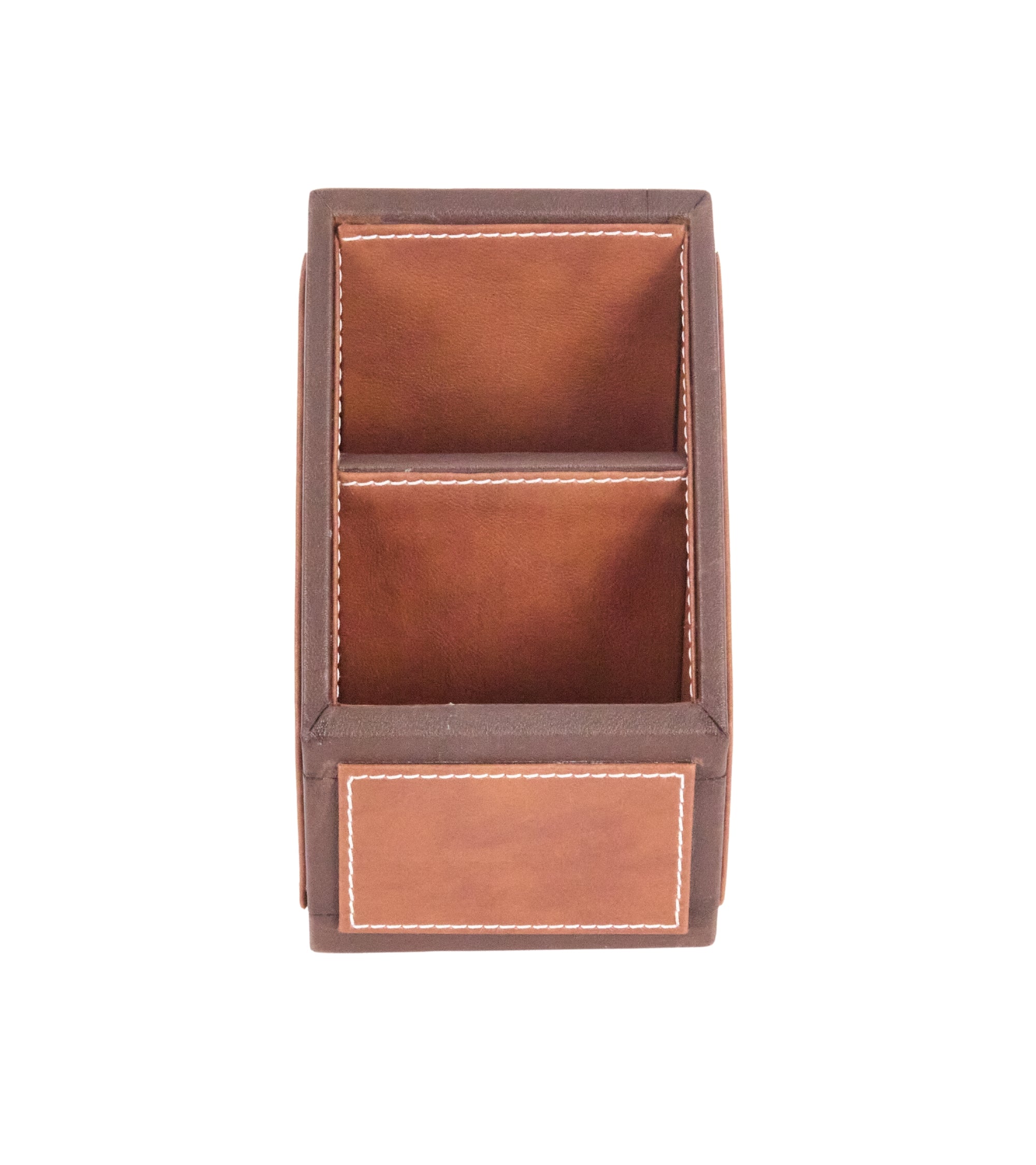 Premsons® Two Tone Remote Holder - Stylish Organizer - 2 Compartments - Dark Orange