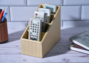 Premsons® Plain Remote Holder - Stylish Organizer - 4 Compartments - Golden Wavy