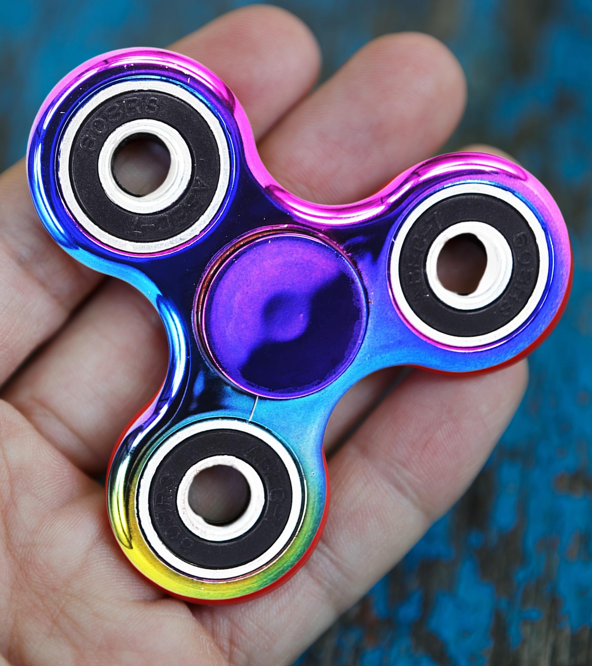 Premsons® Hand Spinner Desk Toy - High Speed Smooth Finger Spin Sensory Fidget Stress Relief Game Play for Kids & Adults - Birthday Party Gift - Metal - Multicolor