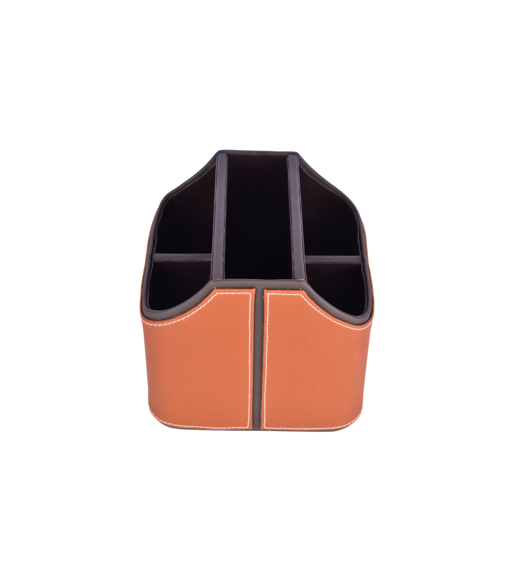 Premsons® Leatherette Cutlery Holder | Multipurpose Organizer for Kitchen and Tableware (Orange & Grey, 5 Section)