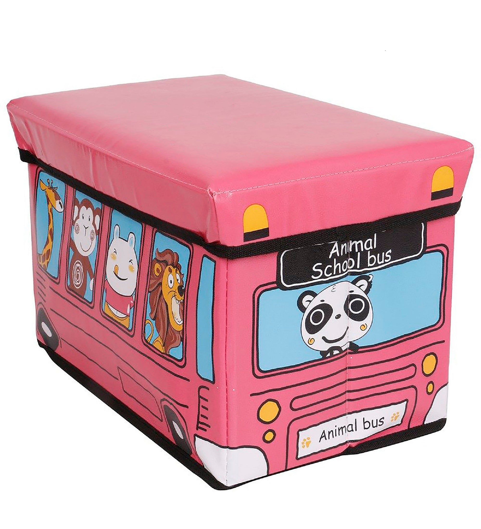 Premsons® Storage Box | Fabric Children’s Printed Rectangular Folding Seat | Compartment for Organizing Toys, Clothes, Books