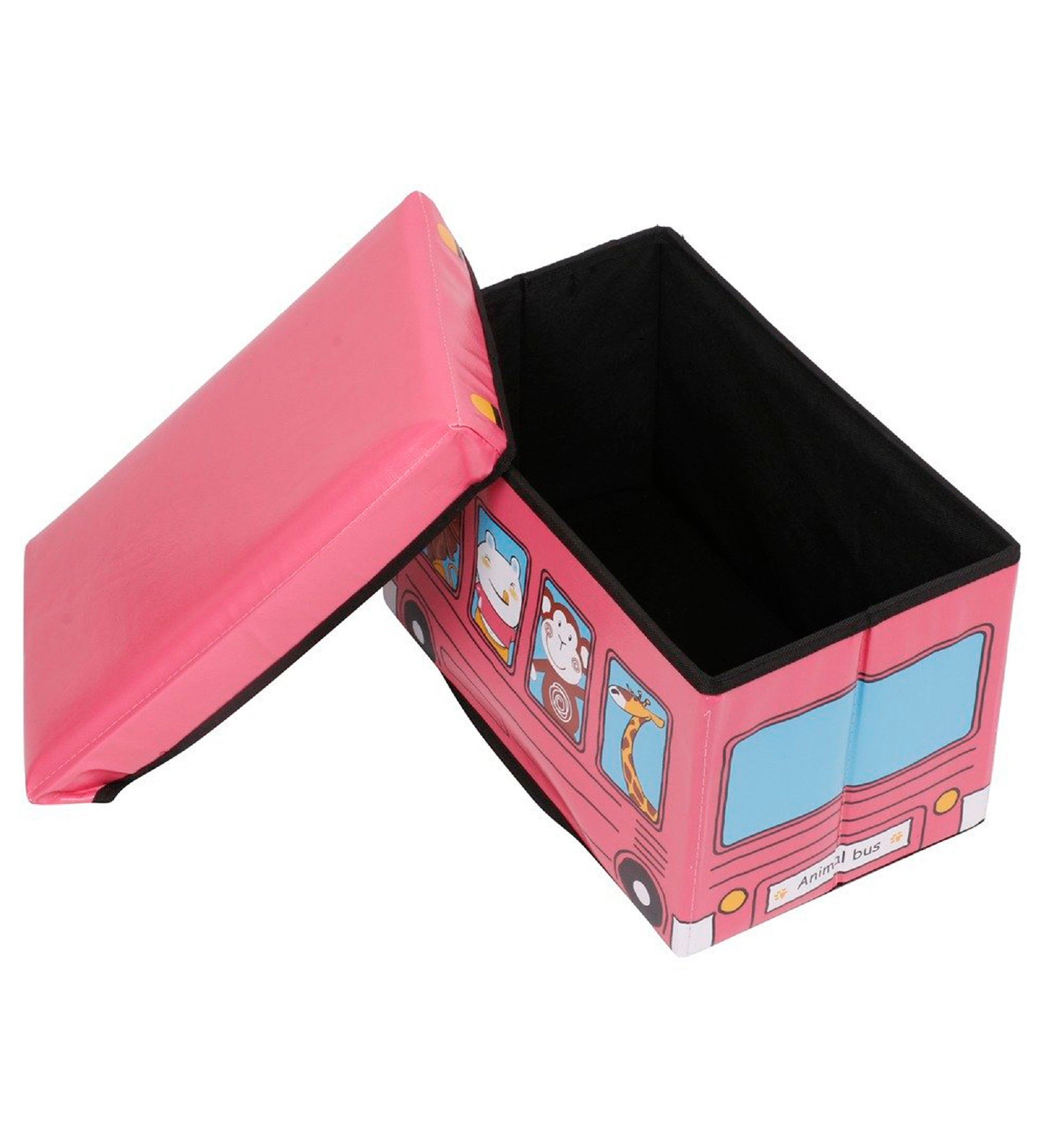 Premsons® Storage Box | Fabric Children’s Printed Rectangular Folding Seat | Compartment for Organizing Toys, Clothes, Books