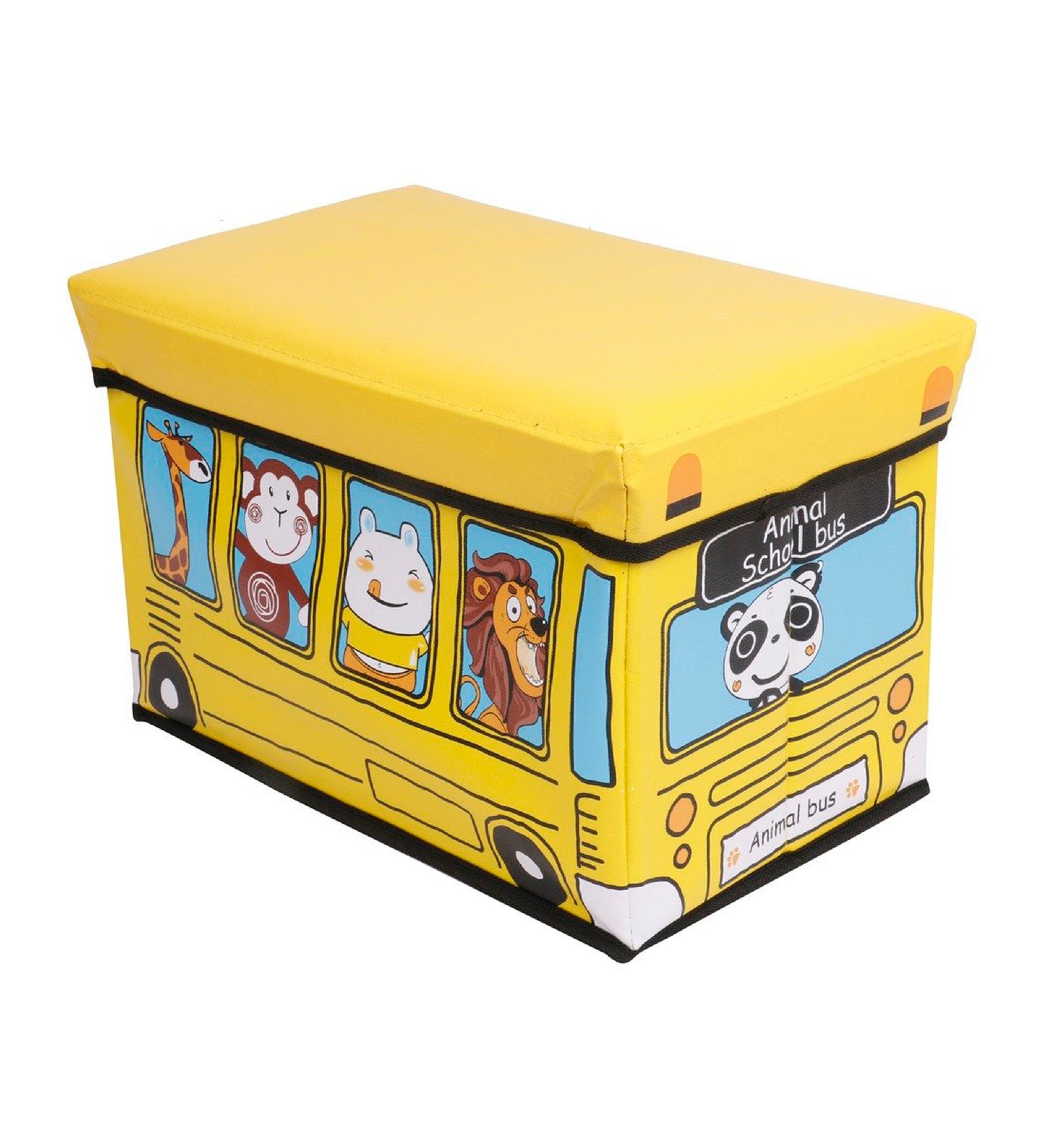 Premsons® Storage Box | Fabric Children’s Printed Rectangular Folding Seat | Compartment for Organizing Toys, Clothes, Books