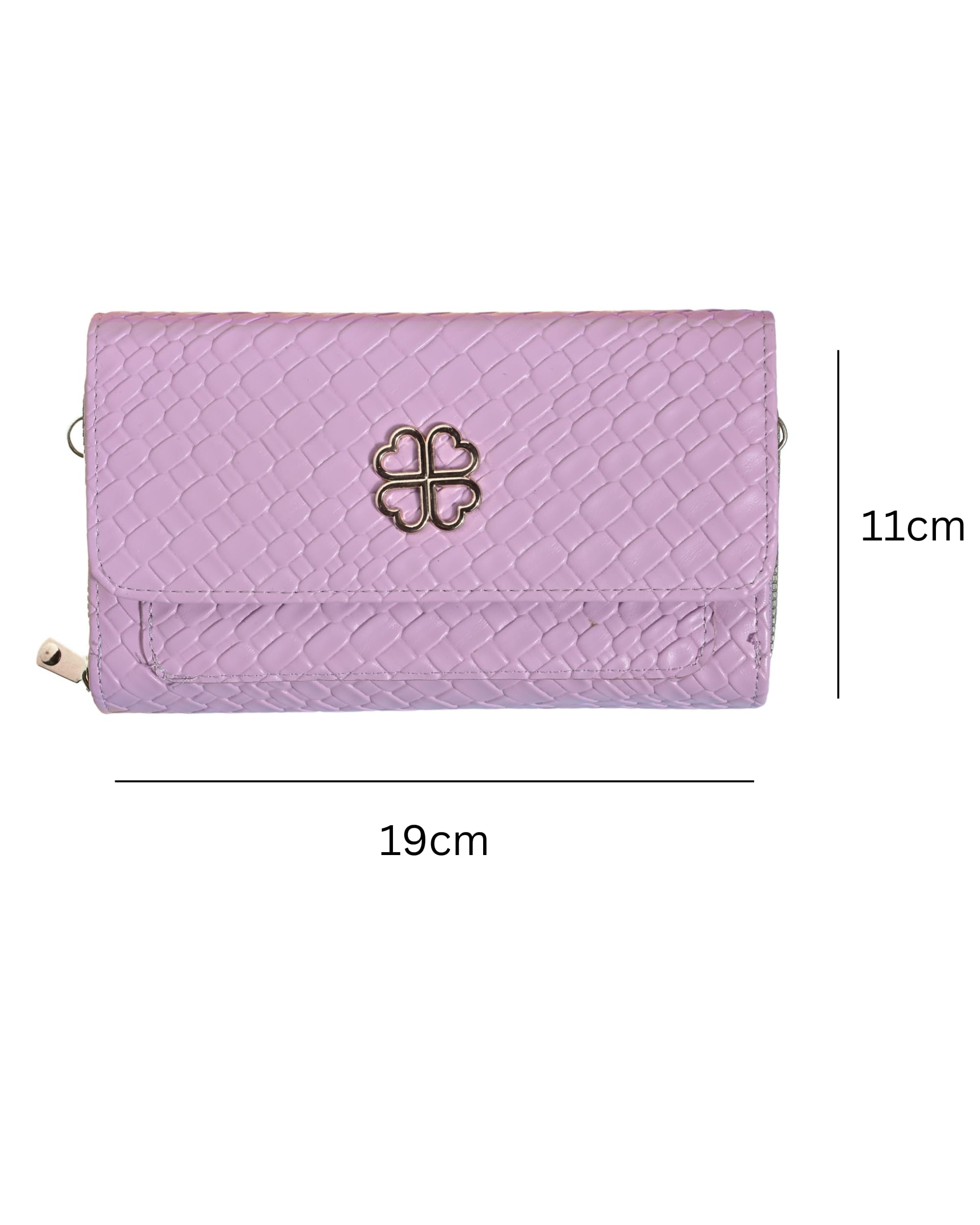 Eternia® Lucky Charm Sling Bag – Elegant & Versatile Faux Leather Crossbody Wallet Clutch with Detachable Straps - Purple