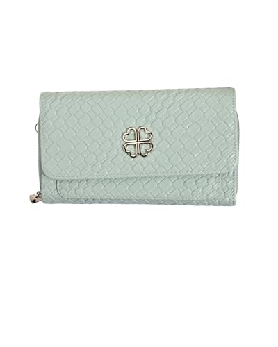 Eternia® Lucky Charm Sling Bag – Elegant & Versatile Faux Leather Crossbody Wallet Clutch with Detachable Straps - Mint Green
