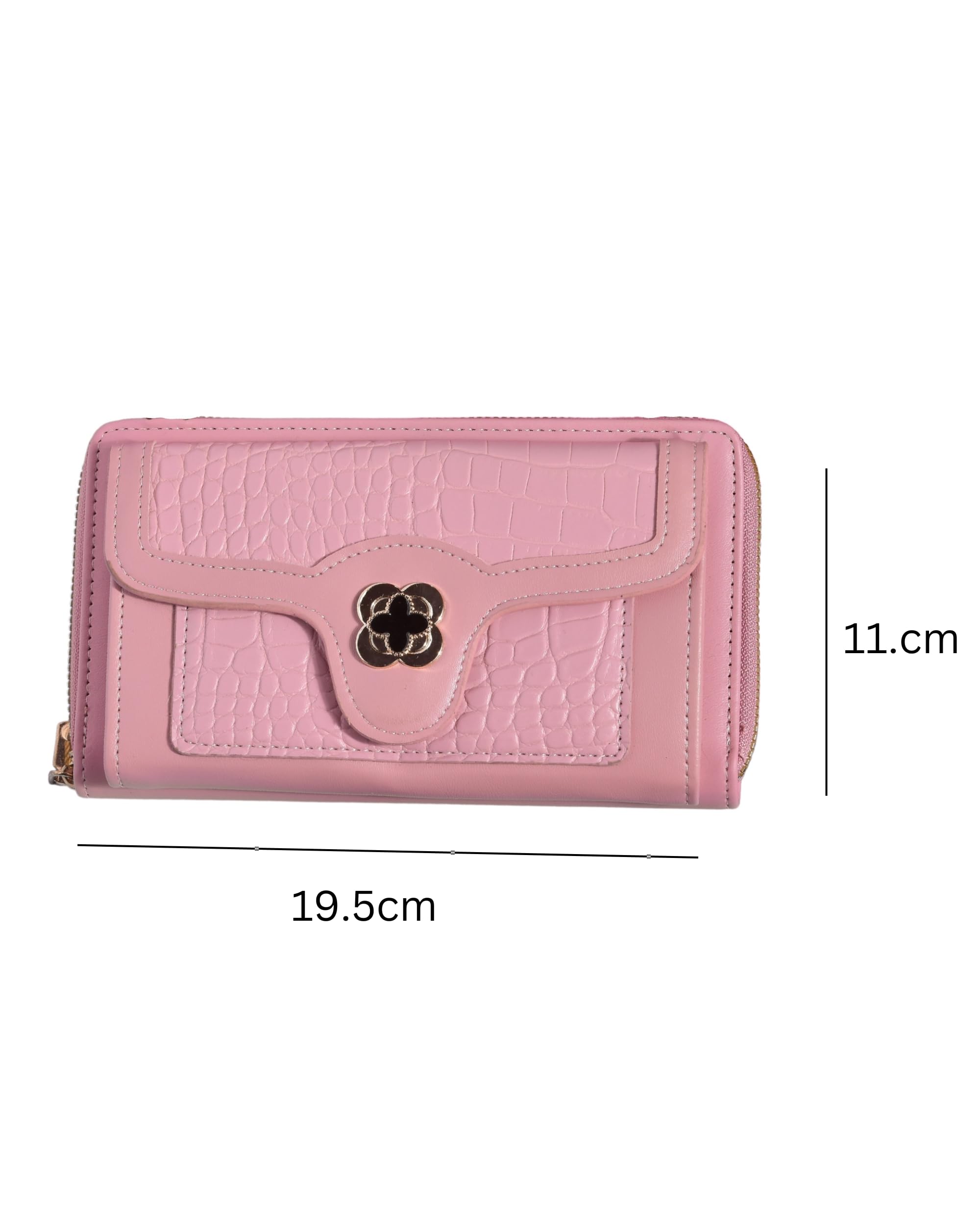 Eternia® Amourette Wallet Sling Bag – Elegant & Versatile Faux Leather Crossbody Wallet Clutch with Detachable Straps - Pink