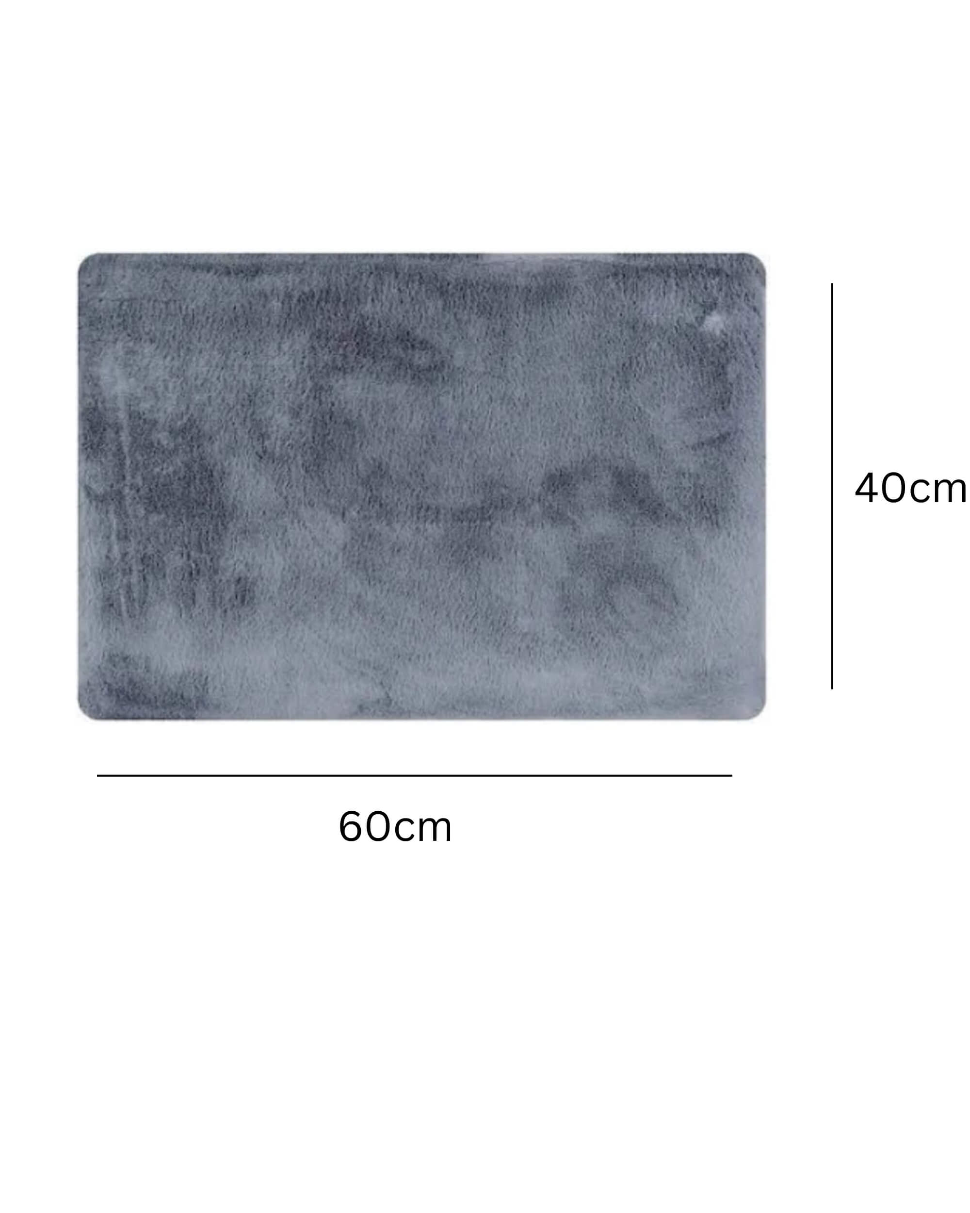Premsons® Super Soft Anti-Skid Bath Mat – Ultra Absorbent & Plush Rectangular Rug for Bathroom, Quick-Dry, Machine Washable, Comfortable & Durable (40x60 cm, Grey)