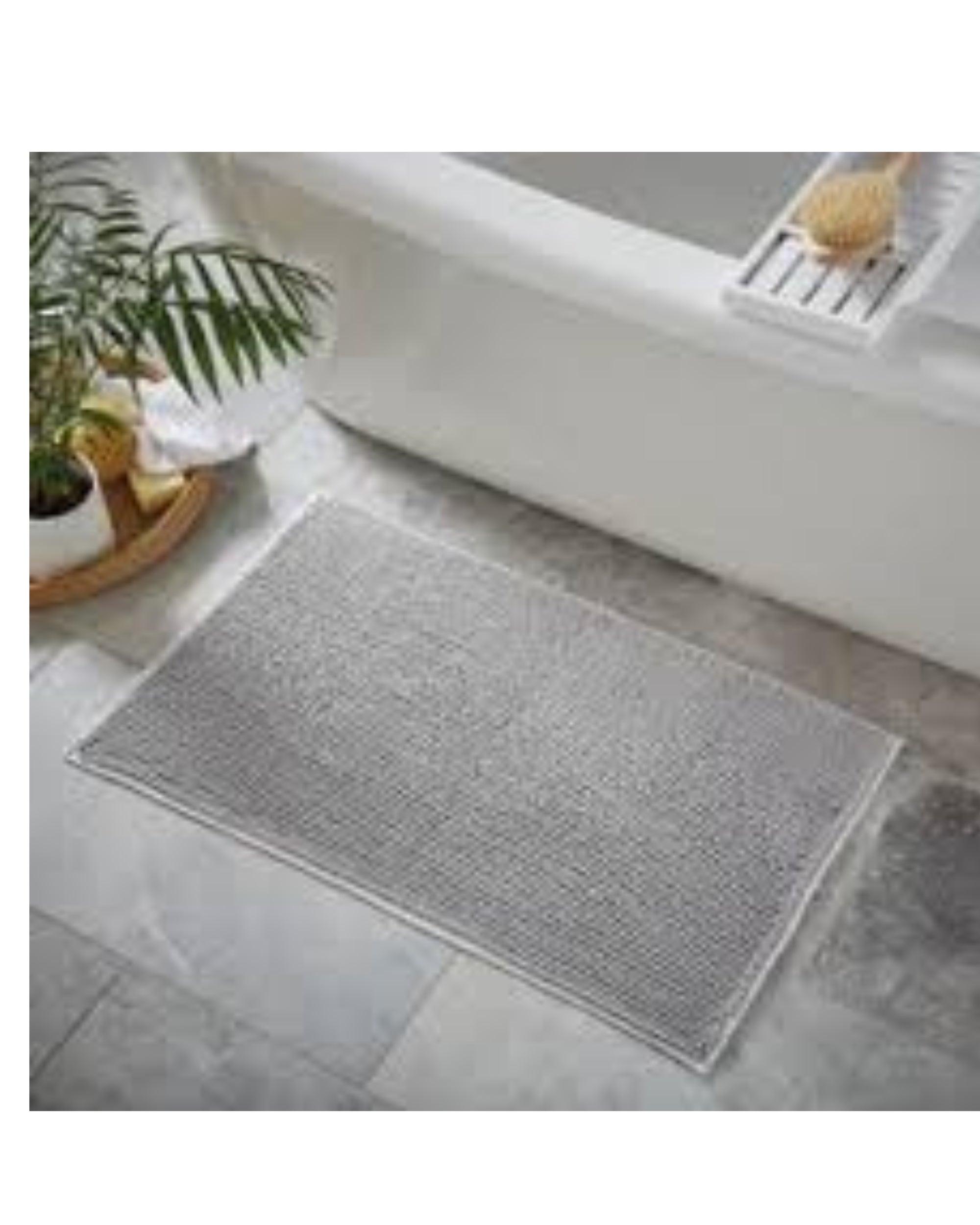 Premsons® Super Soft Anti-Skid Bath Mat – Ultra Absorbent & Plush Rectangular Rug for Bathroom, Quick-Dry, Machine Washable, Comfortable & Durable (40x60 cm, Silver Star)