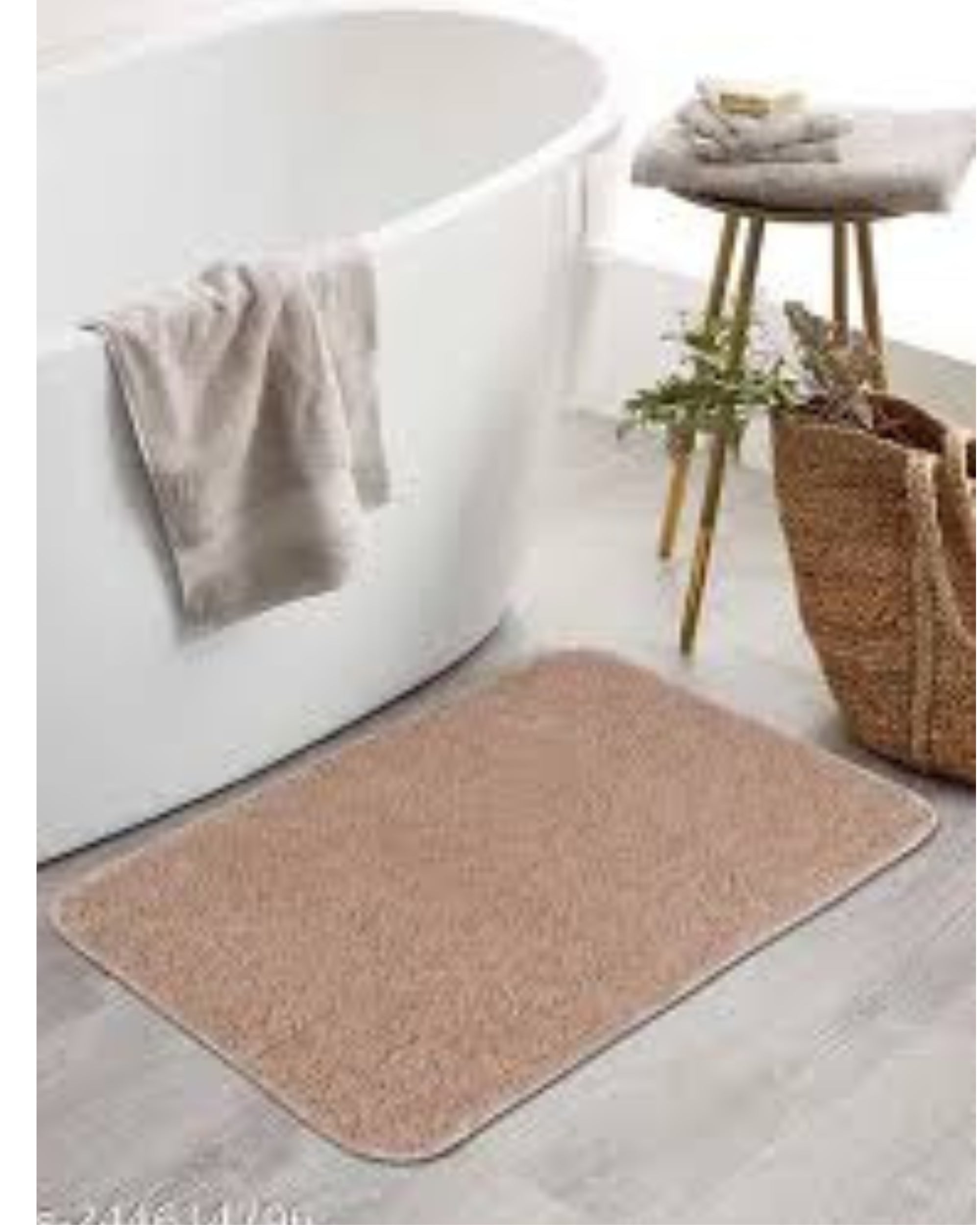 Premsons® Super Soft Anti-Skid Bath Mat – Ultra Absorbent & Plush Rectangular Rug for Bathroom, Quick-Dry, Machine Washable, Comfortable & Durable (40x60 cm, Light Brown)