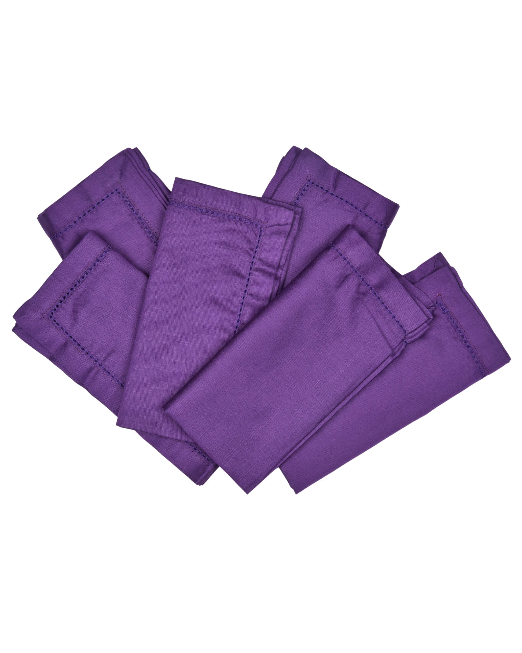 Premsons® Elegant Linen-Cotton Table Napkins – 16x16 Inch (Pack of 6) | Reusable & Machine Washable | Ideal for Dining, Parties, Weddings, Restaurants & Hotels - Purple