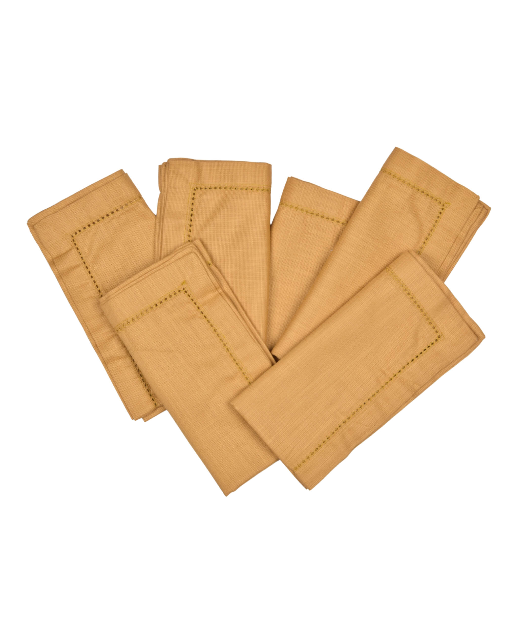 Premsons® Elegant Linen-Cotton Table Napkins – 16x16 Inch (Pack of 6) | Reusable & Machine Washable | Ideal for Dining, Parties, Weddings, Restaurants & Hotels - Light Brown