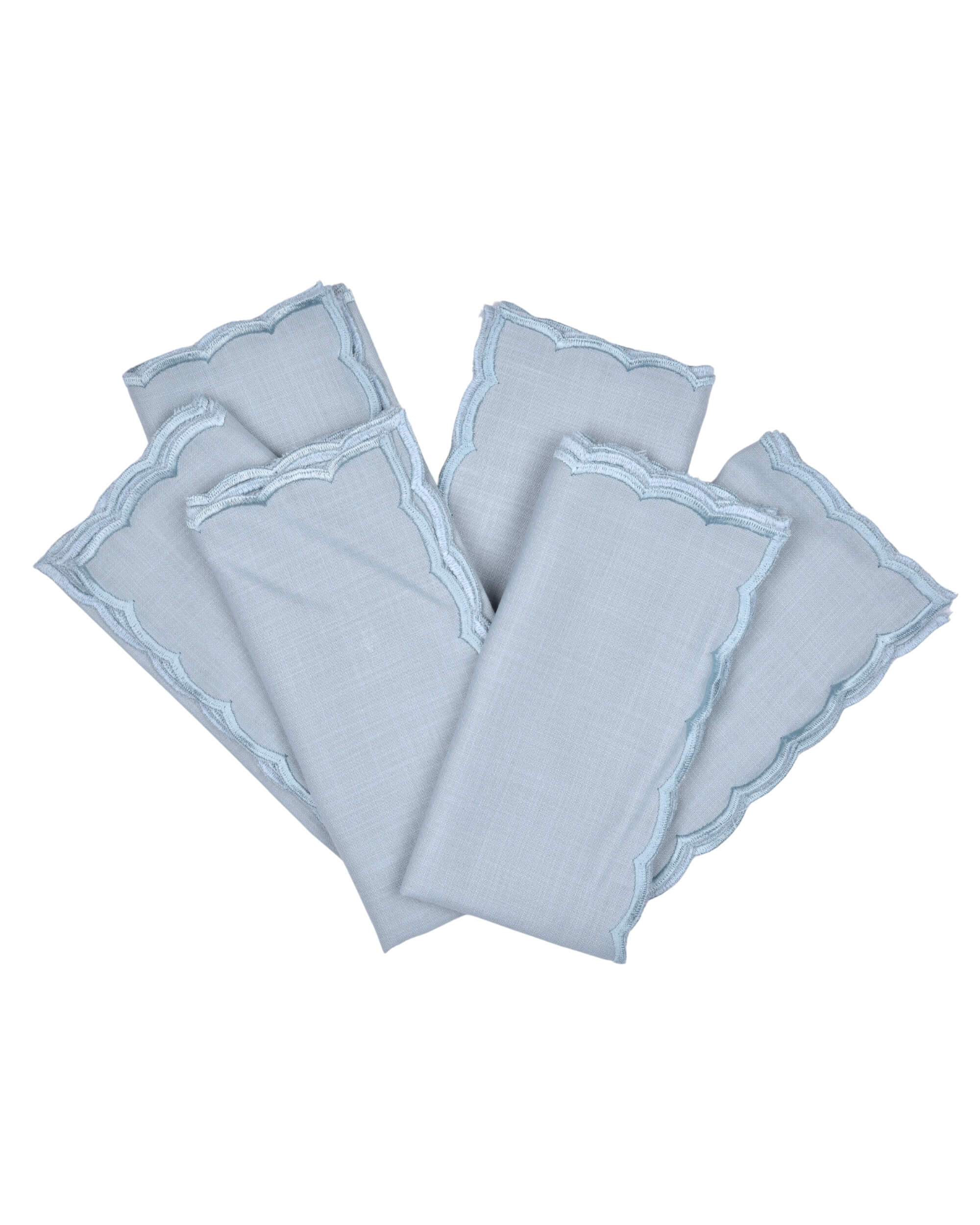 Premsons® Elegant Linen-Cotton Table Napkins – 16x16 Inch (Pack of 6) | Reusable & Machine Washable | Ideal for Dining, Parties, Weddings, Restaurants & Hotels - Light Blue