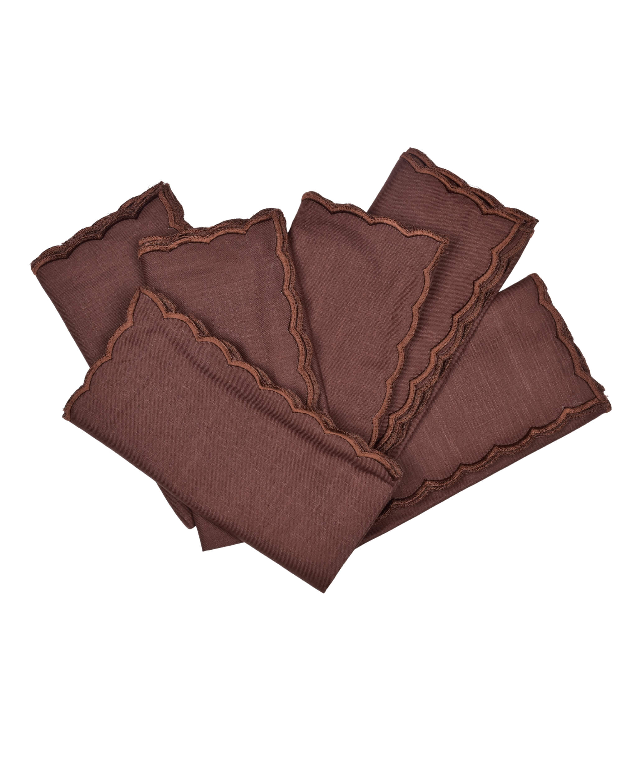 Premsons® Elegant Linen-Cotton Table Napkins – 16x16 Inch (Pack of 6) | Reusable & Machine Washable | Ideal for Dining, Parties, Weddings, Restaurants & Hotels -Chocolate Brown