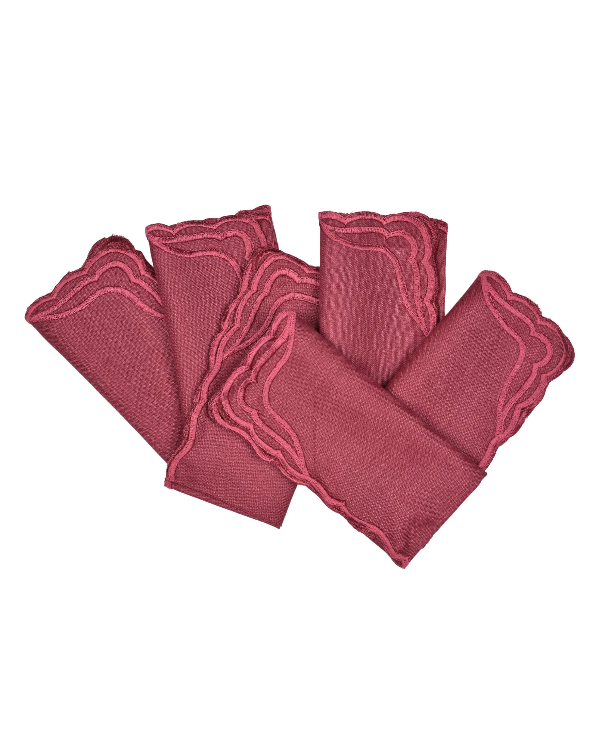 Premsons® Elegant Linen-Cotton Table Napkins – 16x16 Inch (Pack of 6) | Reusable & Machine Washable | Ideal for Dining, Parties, Weddings, Restaurants & Hotels - Maroon
