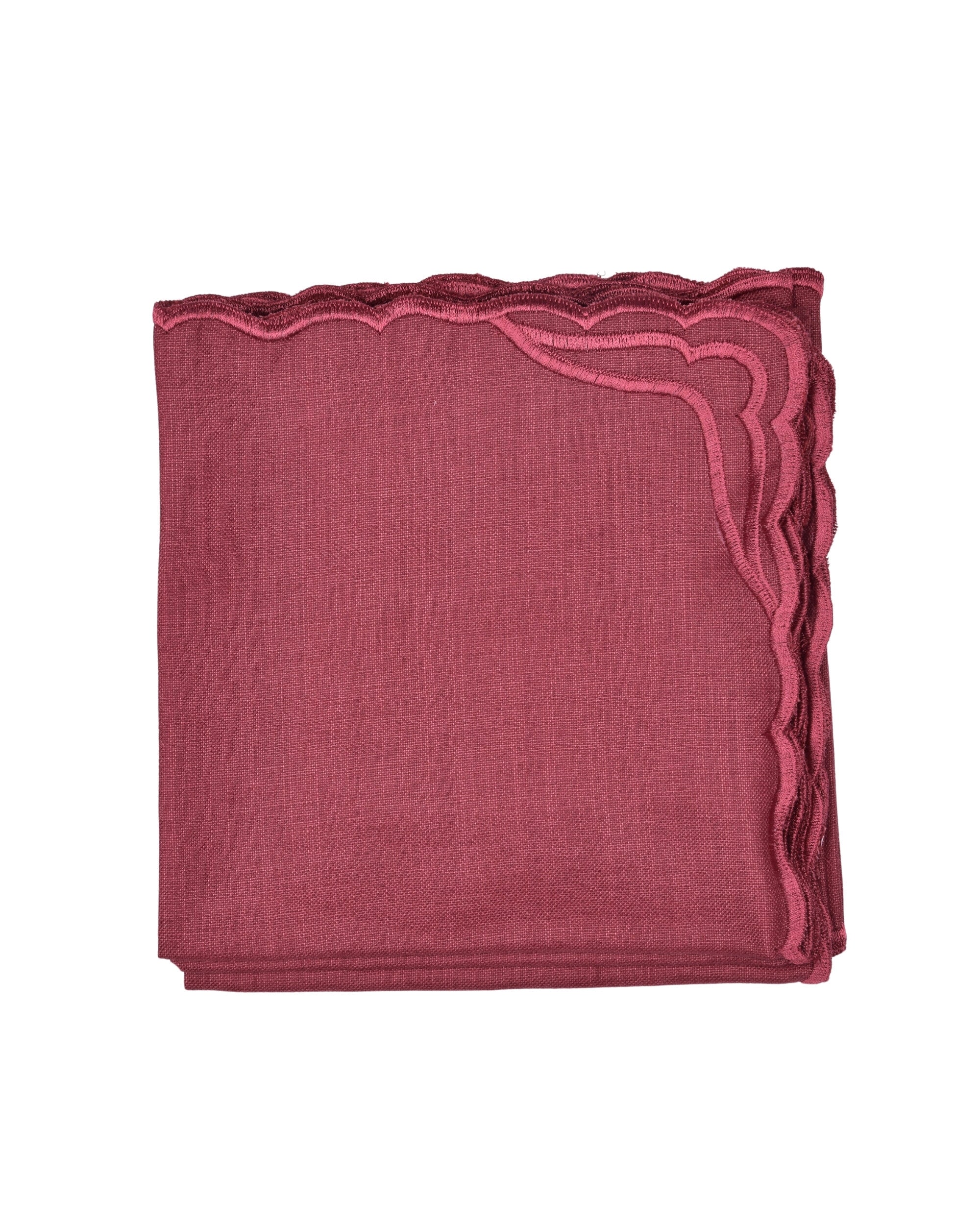 Premsons® Elegant Linen-Cotton Table Napkins – 16x16 Inch (Pack of 6) | Reusable & Machine Washable | Ideal for Dining, Parties, Weddings, Restaurants & Hotels - Maroon
